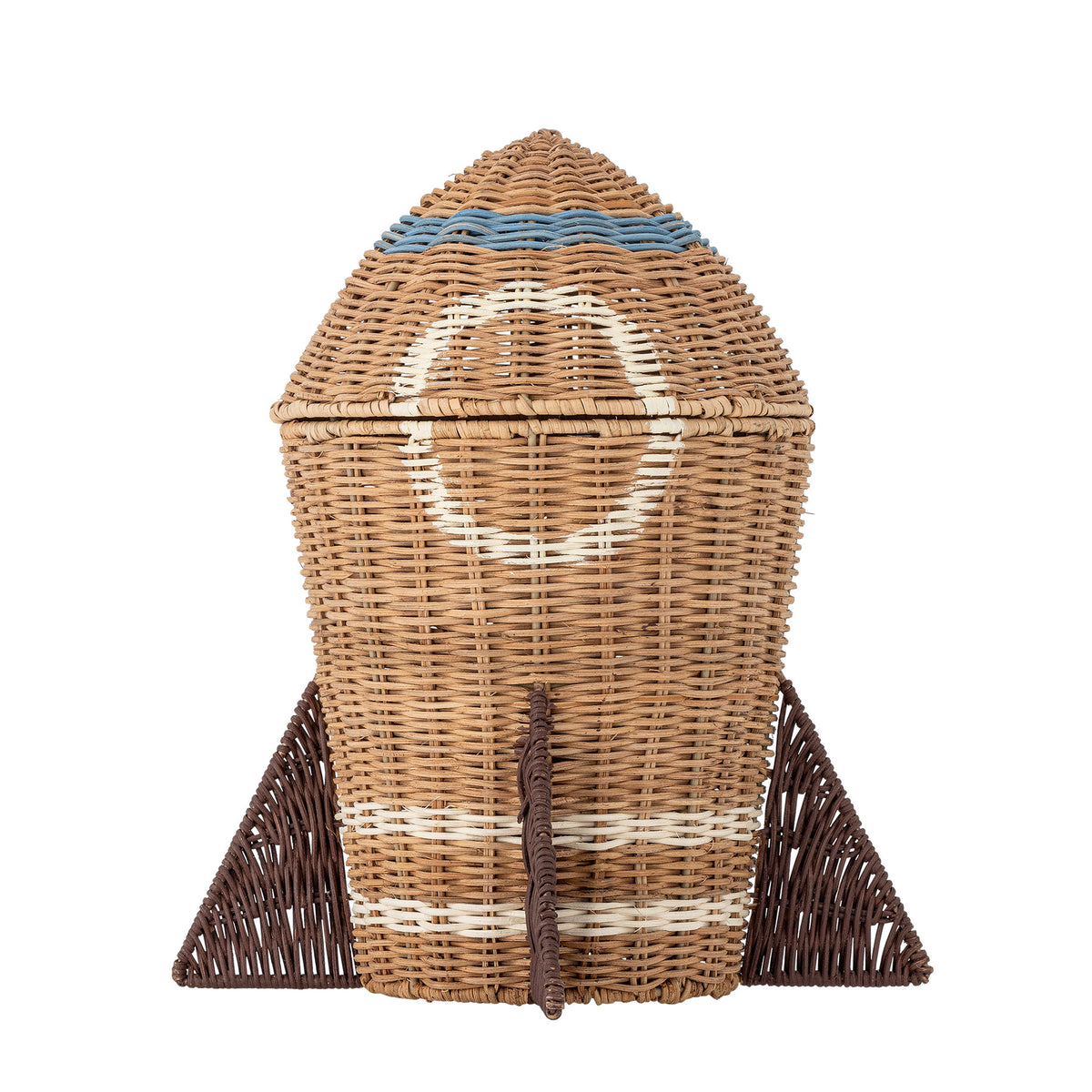 Space Korb mit Deckel, Natur, Rattan in Natur präsentiert im Onlineshop von KAQTU Design AG. Aufbewährungskörbe ist von Bloomingville Mini