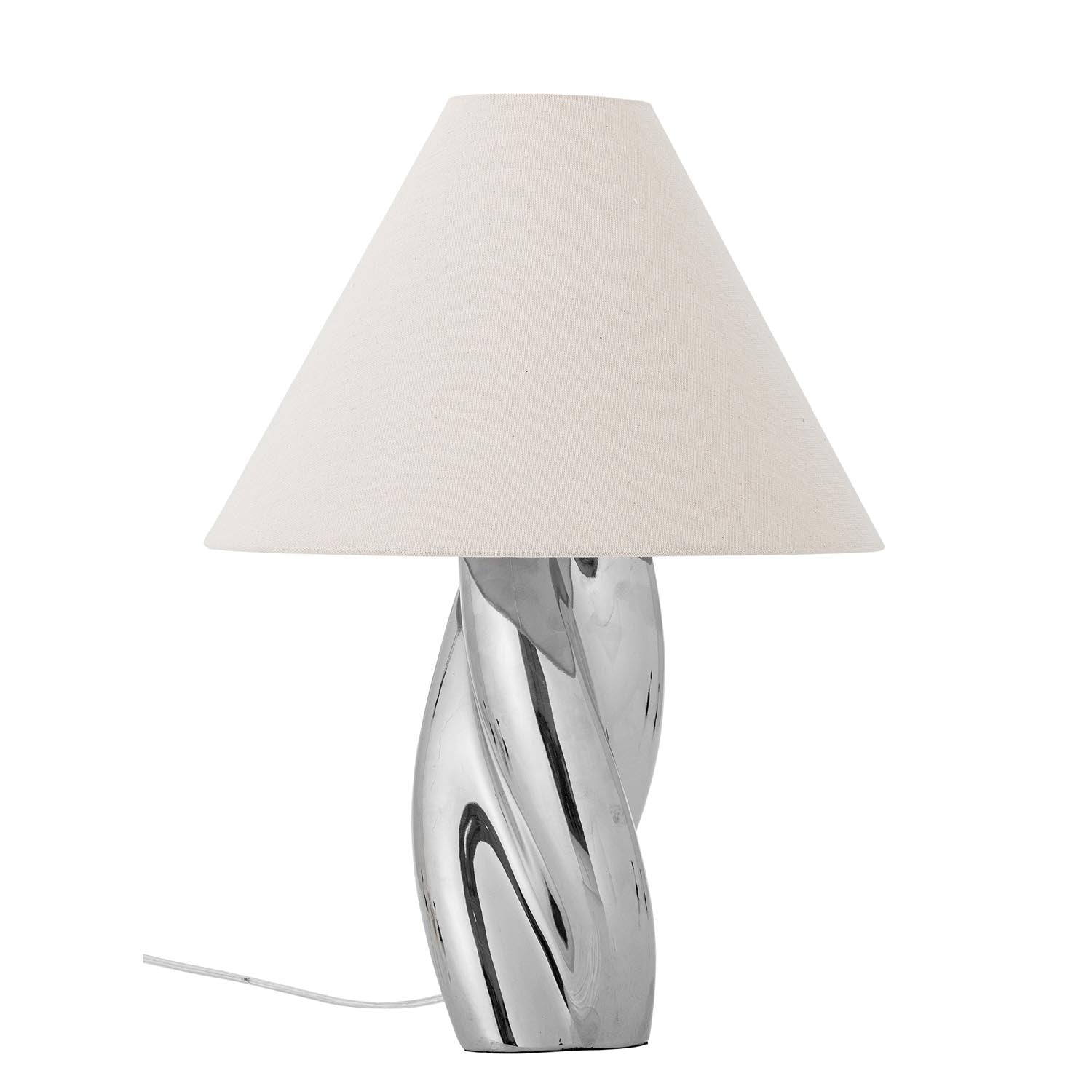 Silva Tischlampe, Silber, Steingut in Silber präsentiert im Onlineshop von KAQTU Design AG. Tischleuchte ist von Bloomingville