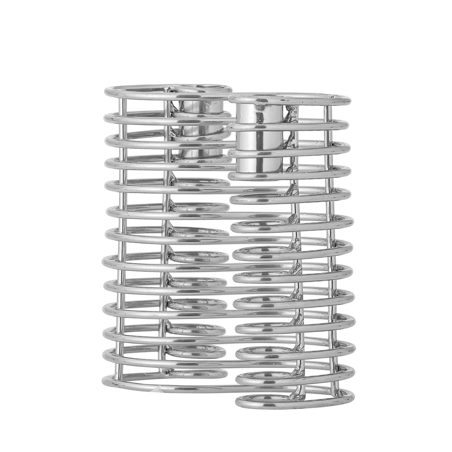 Verleihen Sie Ihrem Wohnraum mit dem Wavela Kerzenhalter von Bloomingville einen Hauch von Eleganz – einzigartiges, wellenförmiges Design in Silber.