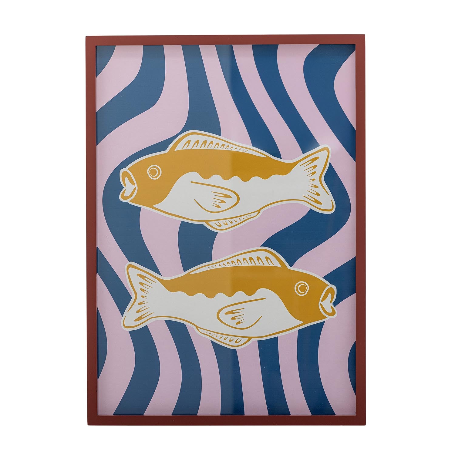 Remy Illustration mit Rahmen, Rose, Tannenholz in Rose präsentiert im Onlineshop von KAQTU Design AG. Kunstgegenstände ist von Bloomingville