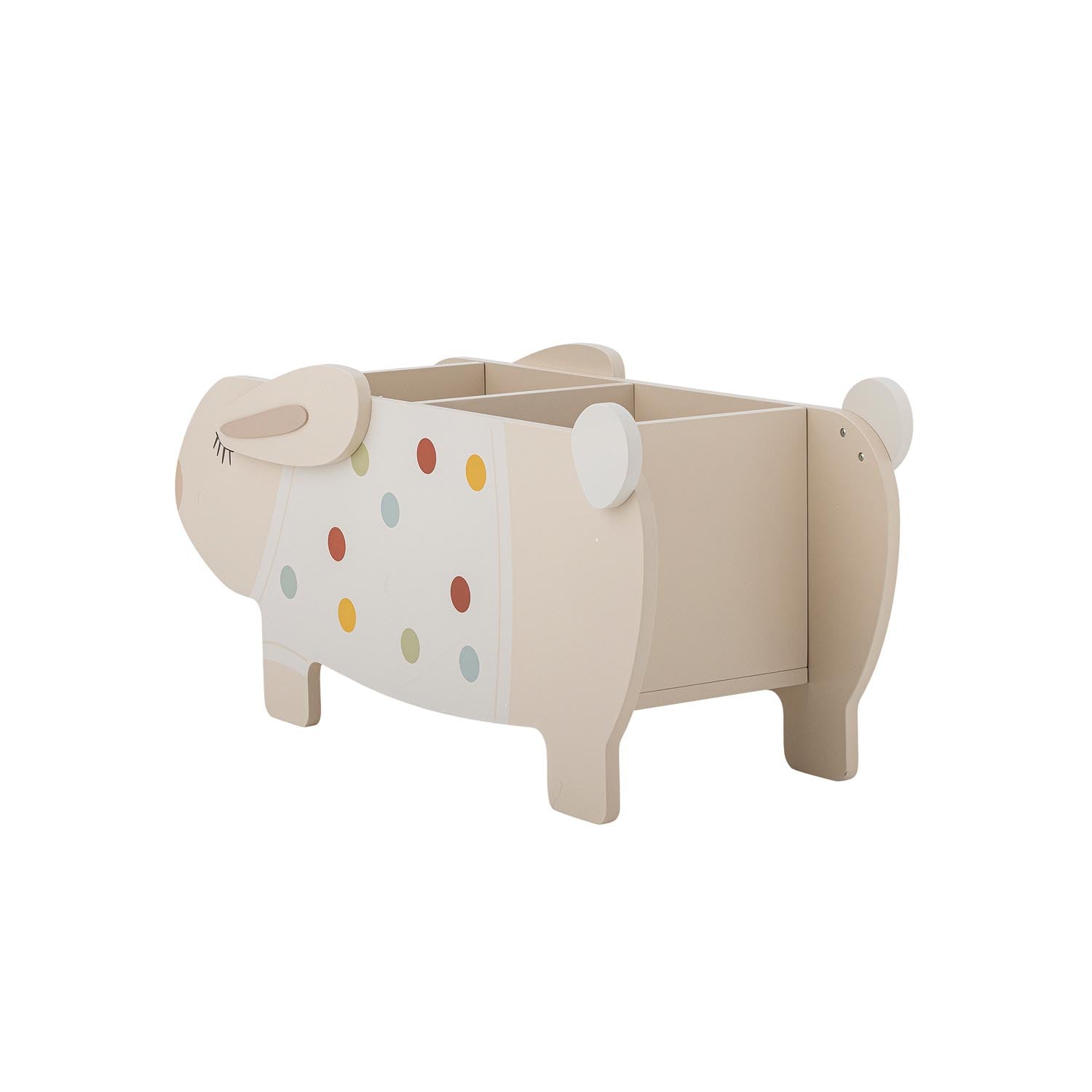 Der Villja Bücherständer von Bloomingville Mini ist ein charmantes, nachhaltiges Möbelstück aus FSC®100% MDF, das Ordnung und Freude ins Kinderzimmer bringt.