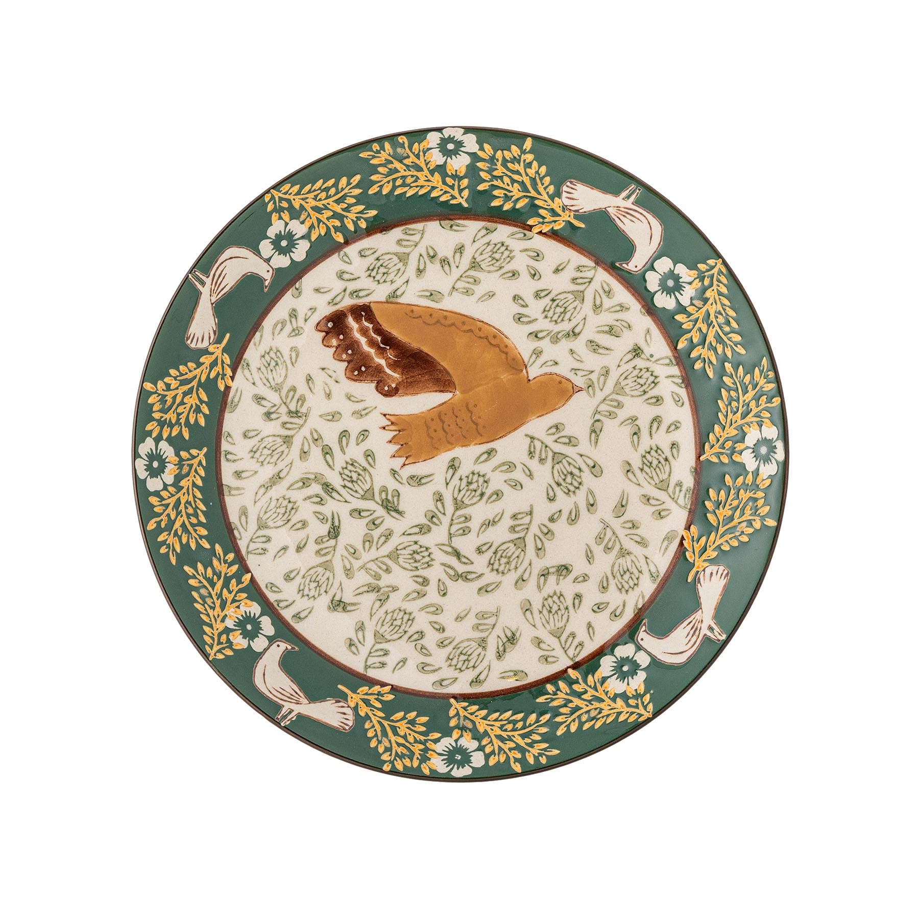 Hezha Teller, Grün, Steingut in Green präsentiert im Onlineshop von KAQTU Design AG. Teller ist von Bloomingville