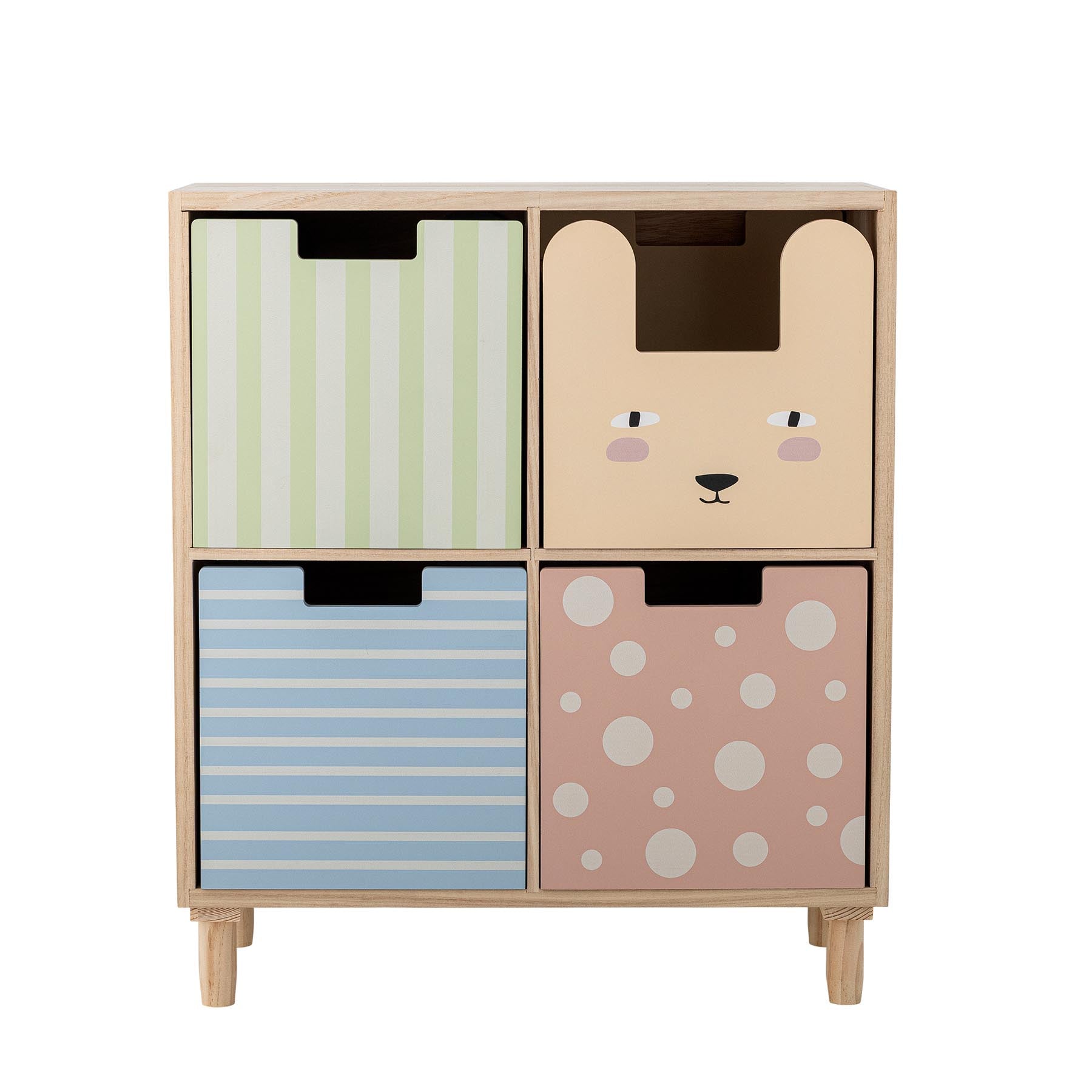 Calle Bücherregal mit Schubladen, Bunt, Paulownia in Multi präsentiert im Onlineshop von KAQTU Design AG. Bücherregal ist von Bloomingville Mini