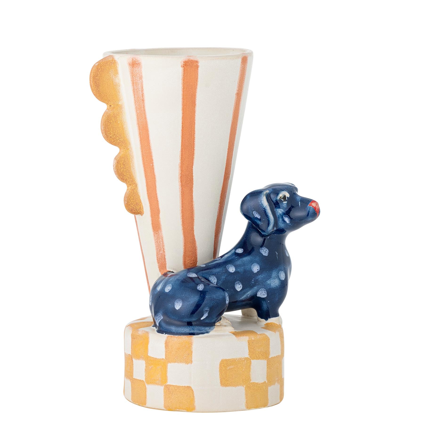 Dachsy Vase, Bunt, Steingut in Multi präsentiert im Onlineshop von KAQTU Design AG. Vase ist von Bloomingville