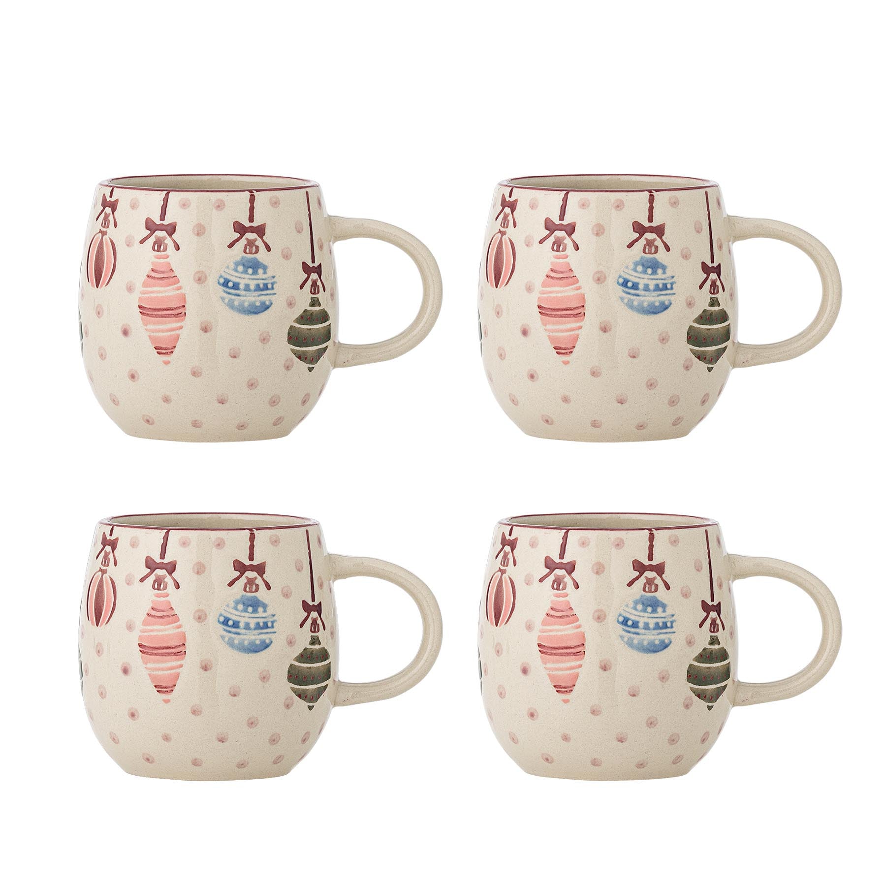 Ornamentia Becher, Rot, Steingut in Red präsentiert im Onlineshop von KAQTU Design AG. Tasse ist von Bloomingville