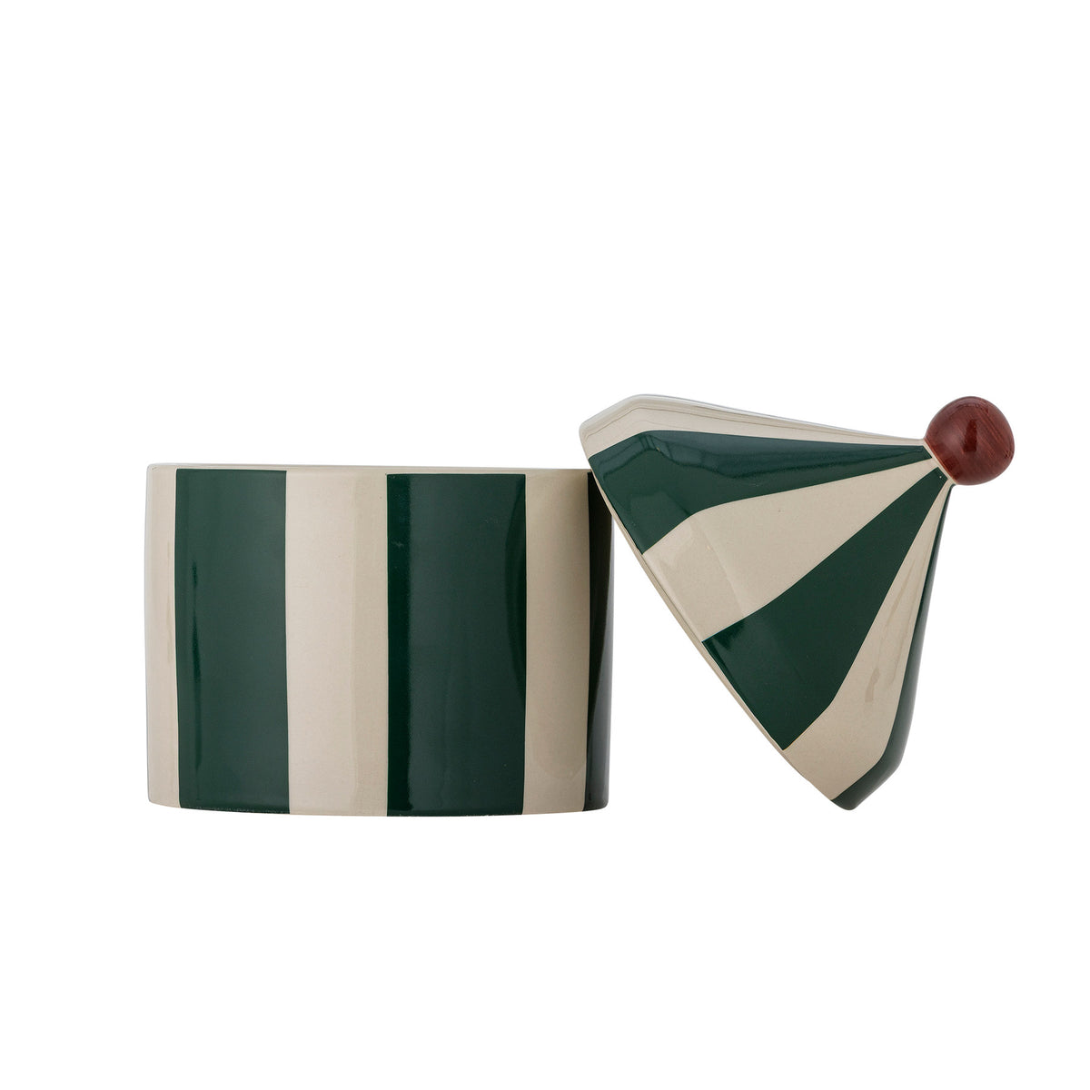 Cimmi Gefäss mit Deckel, Grün, Steingut in Green präsentiert im Onlineshop von KAQTU Design AG. Kanne ist von Bloomingville Mini