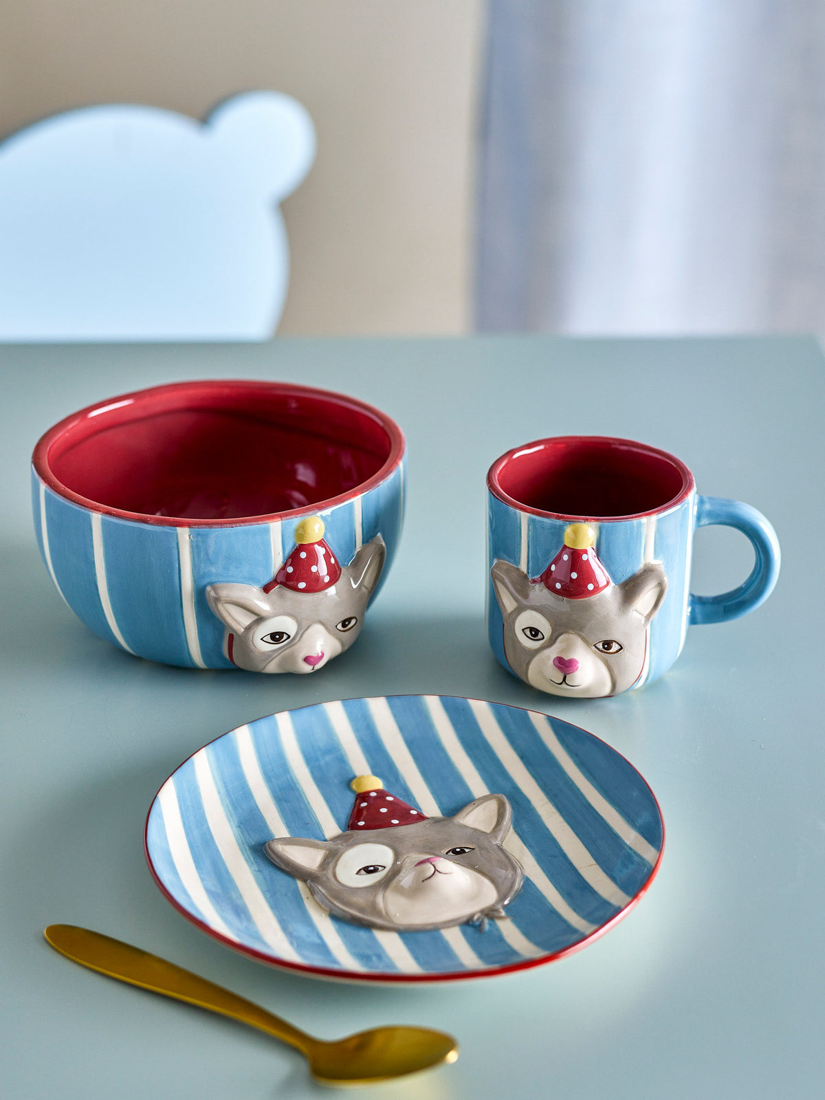 Party Geschirr-Set, Bunt, Steingut in Multi präsentiert im Onlineshop von KAQTU Design AG. Geschirr ist von Bloomingville Mini