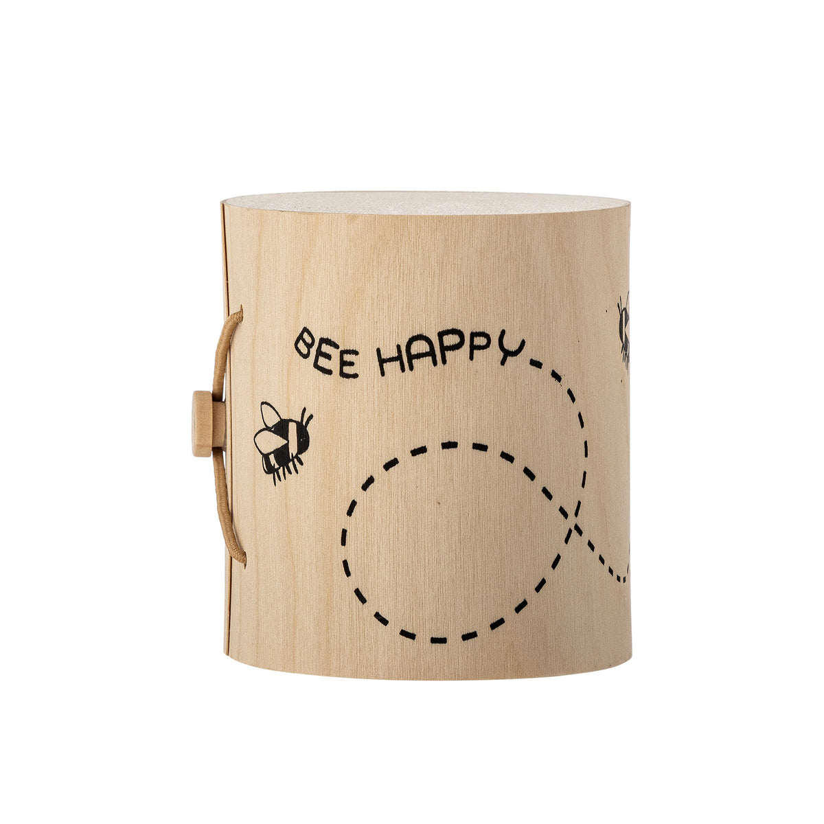 Weisse Tasse aus Steingut mit Regenbogen-Griff und Schriftzug, handbemalt, von Bloomingville Mini, Serie Cloudy, im Boho-Chic-Stil
