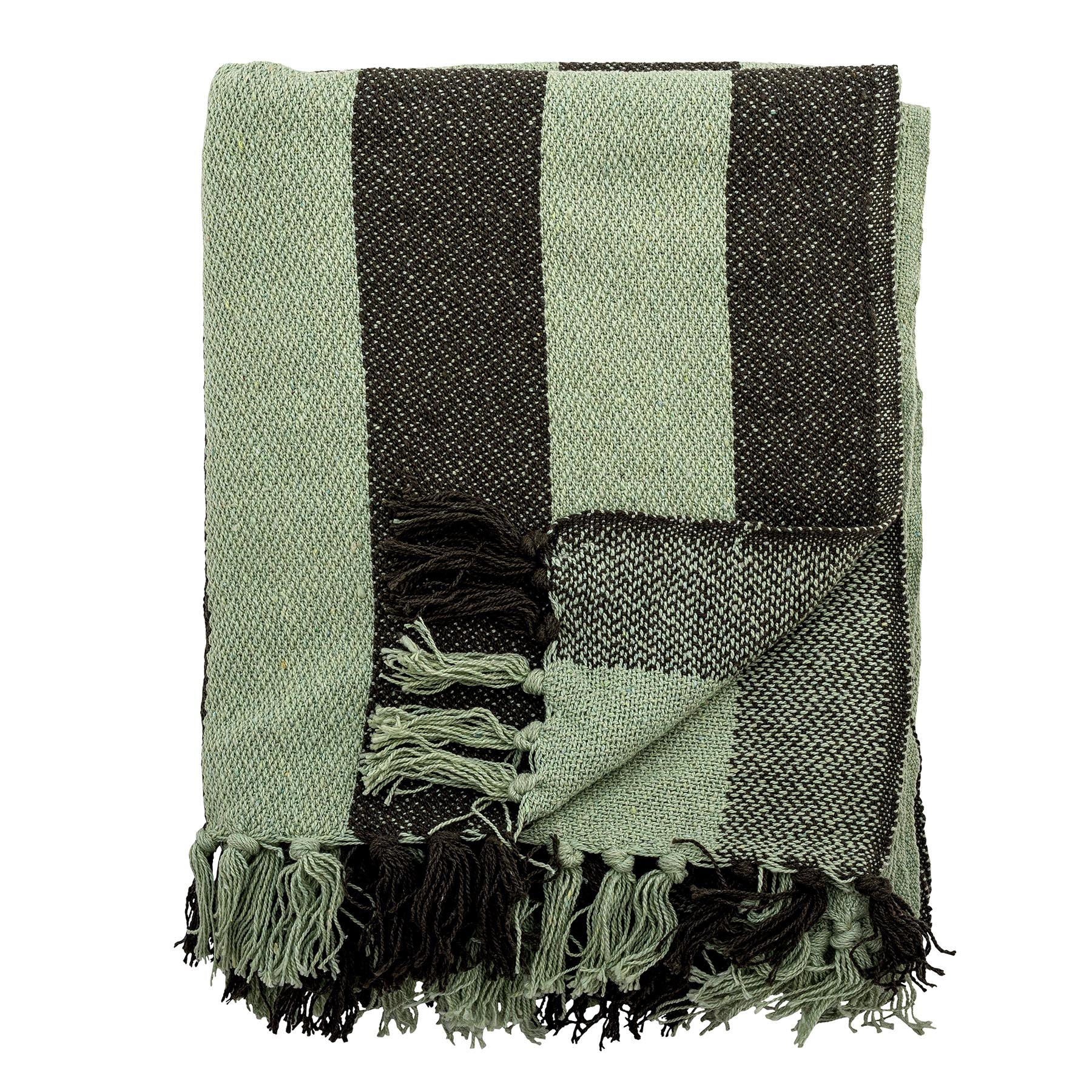 Frello Decke, Grün, Recycelte Baumwolle in Green präsentiert im Onlineshop von KAQTU Design AG. Bettüberwurf ist von Bloomingville
