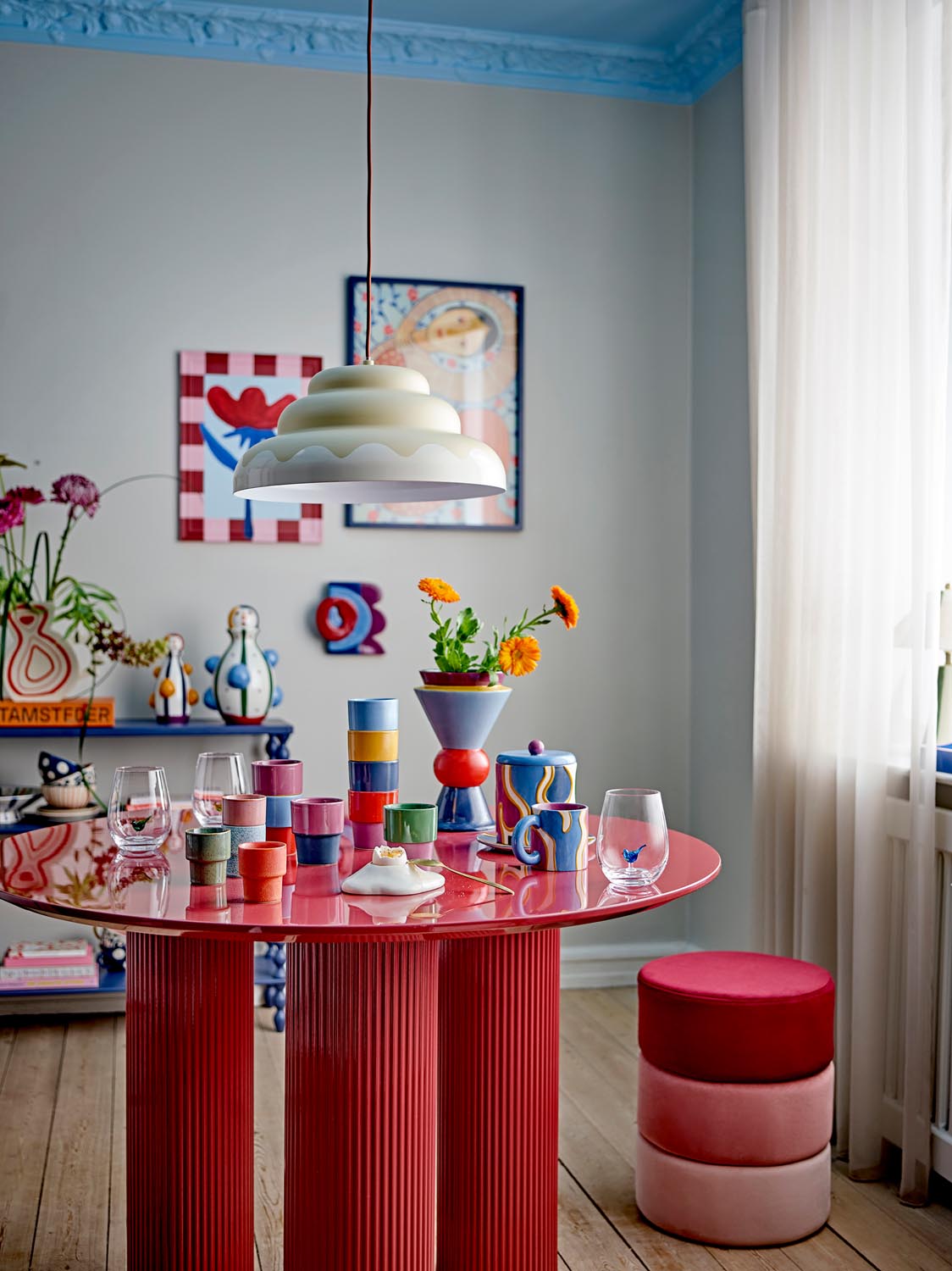 Trilla Vase, Bunt, Keramik in Multi präsentiert im Onlineshop von KAQTU Design AG. Vase ist von Bloomingville