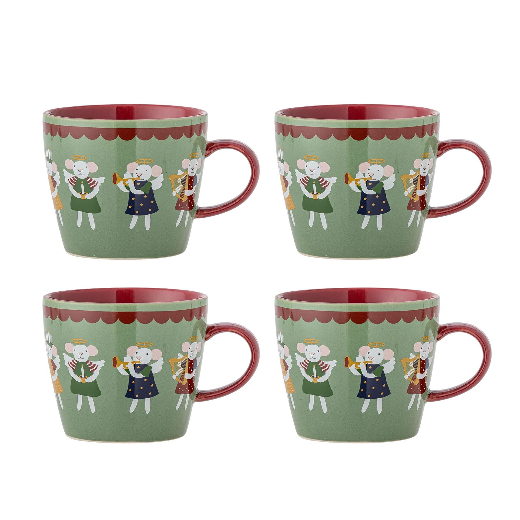 Peo Becher, Grün, Steingut in Green präsentiert im Onlineshop von KAQTU Design AG. Tasse ist von Bloomingville