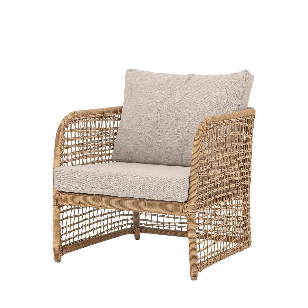 Penzano Loungesessel, Natur, Polyrattan in Natur präsentiert im Onlineshop von KAQTU Design AG. Outdoor-Sessel mit Armlehnen ist von Bloomingville