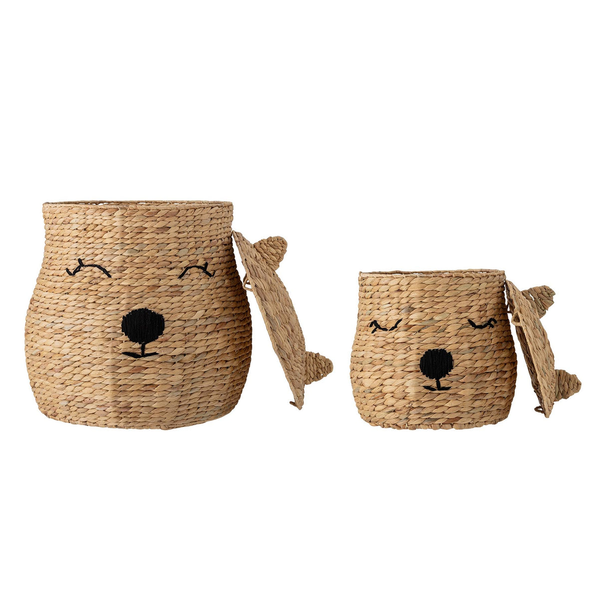 Berny Korb mit Deckel, Natur, Wasserhyazinthe in Nature präsentiert im Onlineshop von KAQTU Design AG. Aufbewahrungskorb ist von Bloomingville Mini