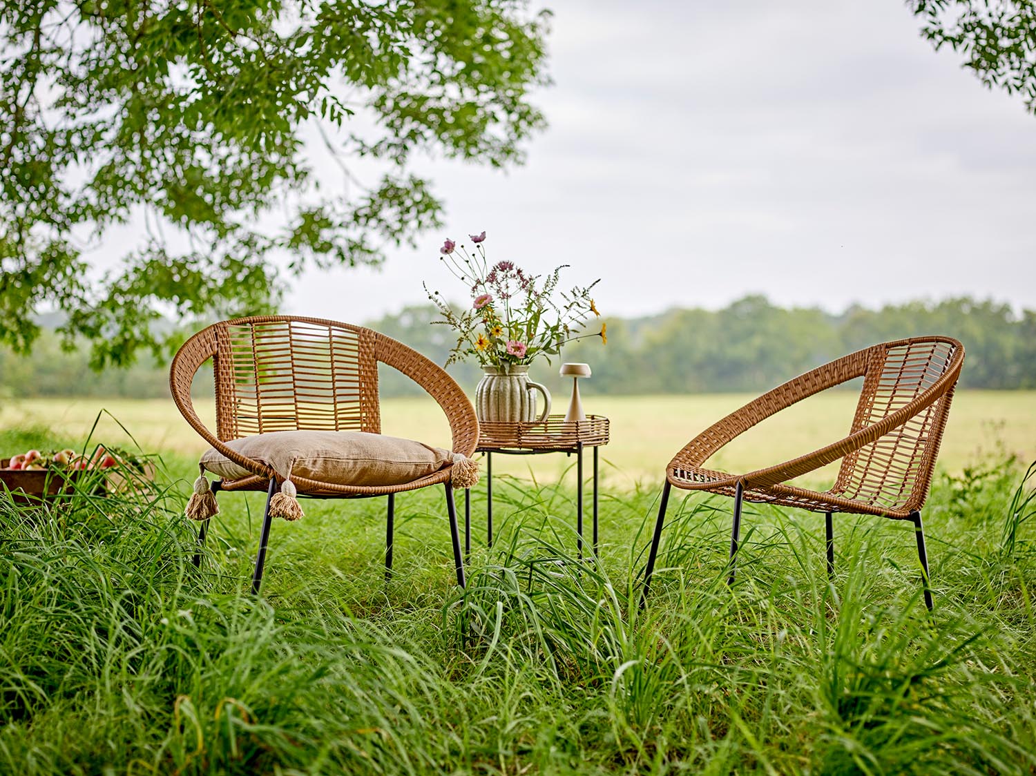 Dudine Lounge-set, Natur, Polyrattan in Nature präsentiert im Onlineshop von KAQTU Design AG. Sessel ist von Bloomingville