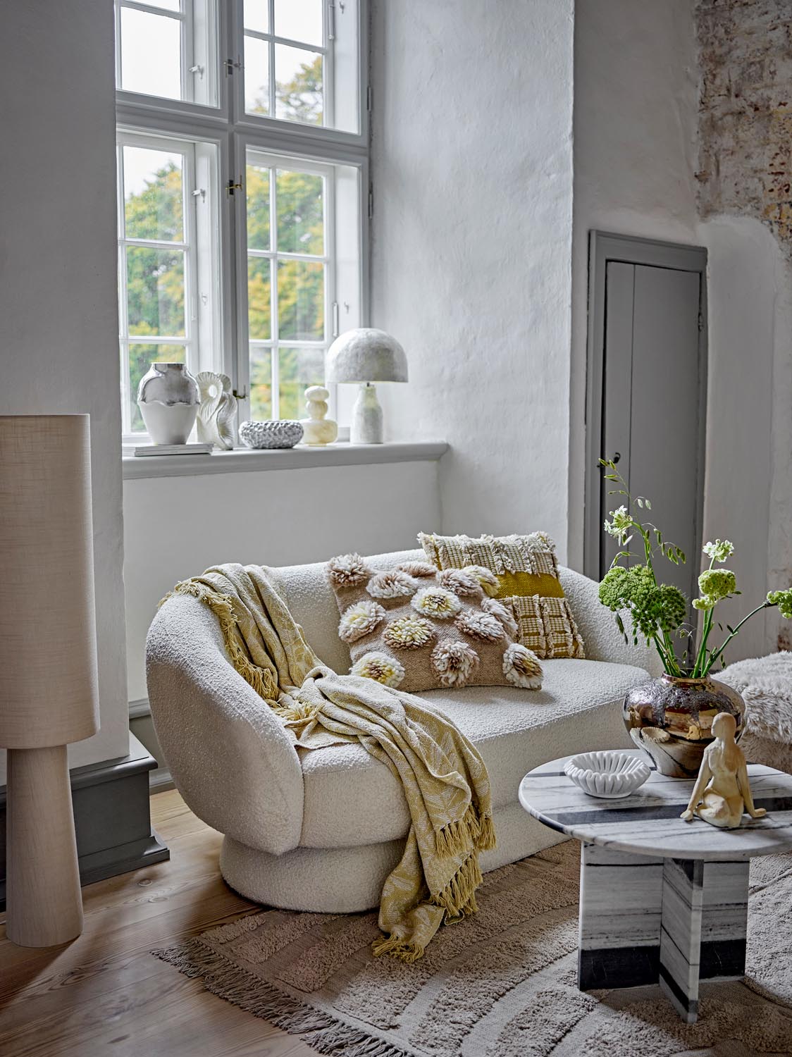 Pratello Decke, Gelb, Recycelte Baumwolle in Yellow präsentiert im Onlineshop von KAQTU Design AG. Bettüberwurf ist von Bloomingville