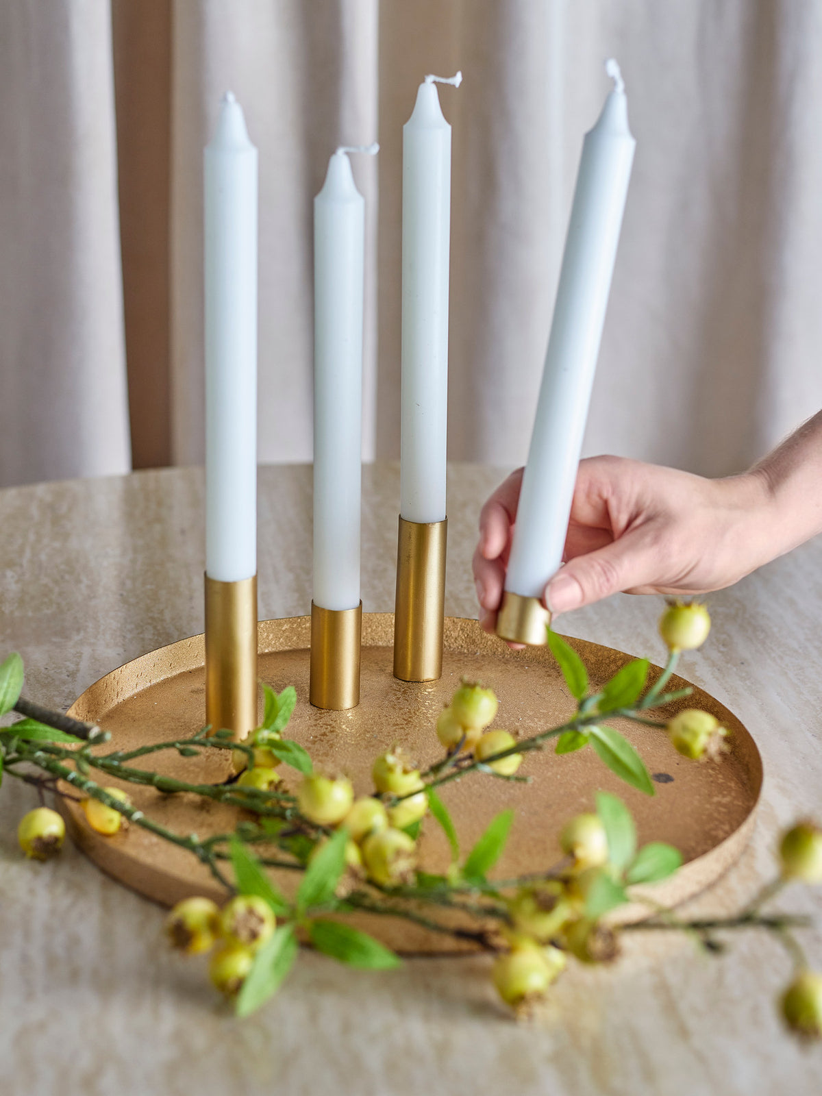 Maxime Adventskerzenständer, Gold, Metall in Gold präsentiert im Onlineshop von KAQTU Design AG. Kerzenständer ist von Bloomingville