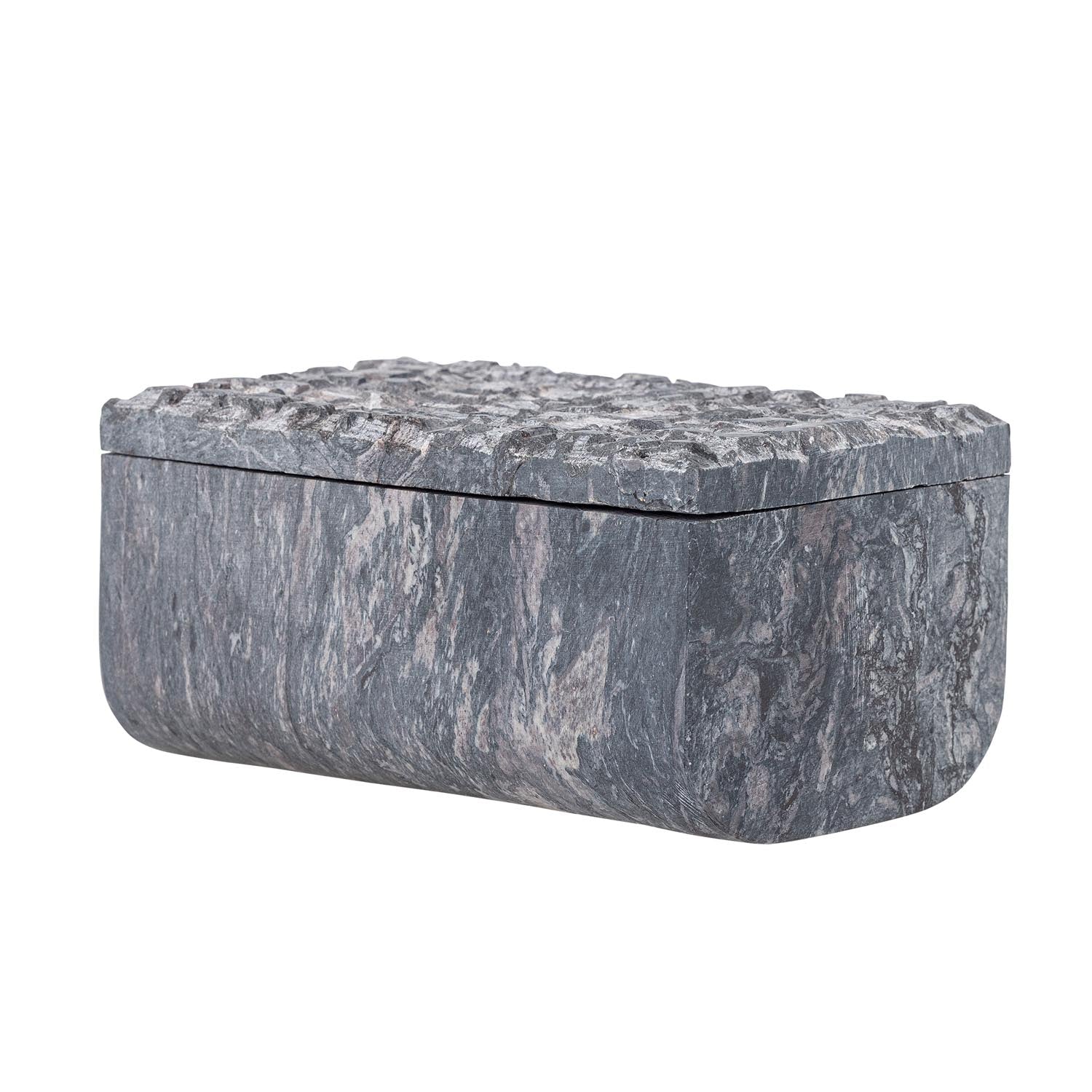 Nubia Box mit Deckel, Grau, Speckstein in Grau präsentiert im Onlineshop von KAQTU Design AG. Aufbewahrungsbox ist von Bloomingville