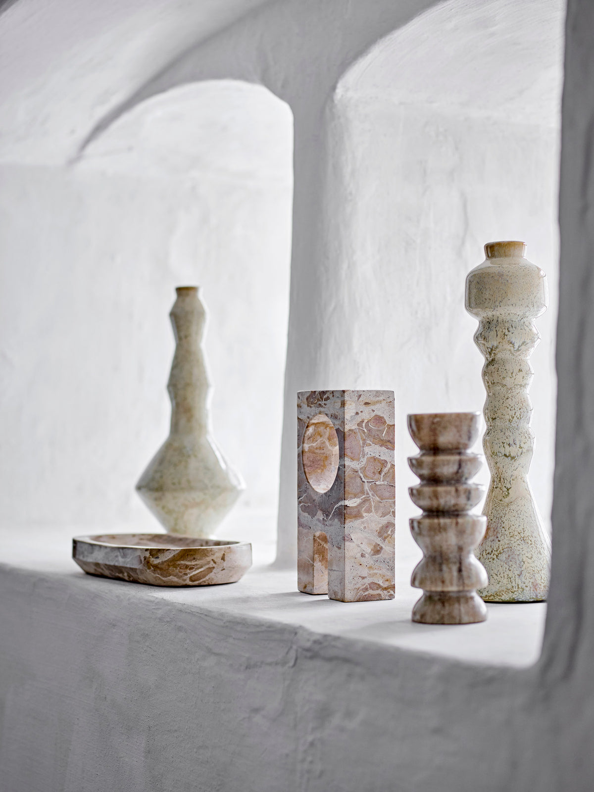 Tasya Teelichthalter, Natur, Marmor in Natur präsentiert im Onlineshop von KAQTU Design AG. Teelichthalter ist von Bloomingville