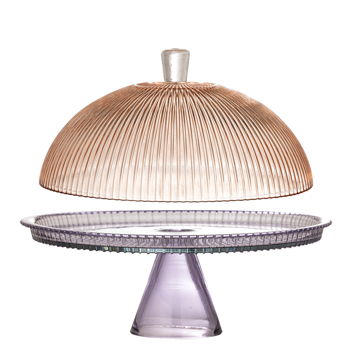 Tayo Kuchenteller mit Glocke, Bunt, Glas in Multi präsentiert im Onlineshop von KAQTU Design AG. Tablett ist von Bloomingville