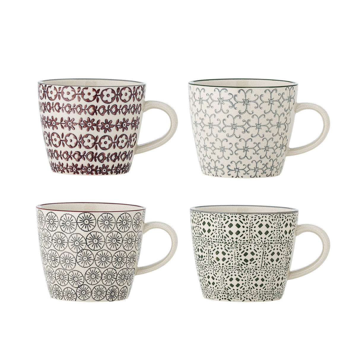 Karine Becher, Bunt, Steingut in Multi präsentiert im Onlineshop von KAQTU Design AG. Tasse ist von Bloomingville