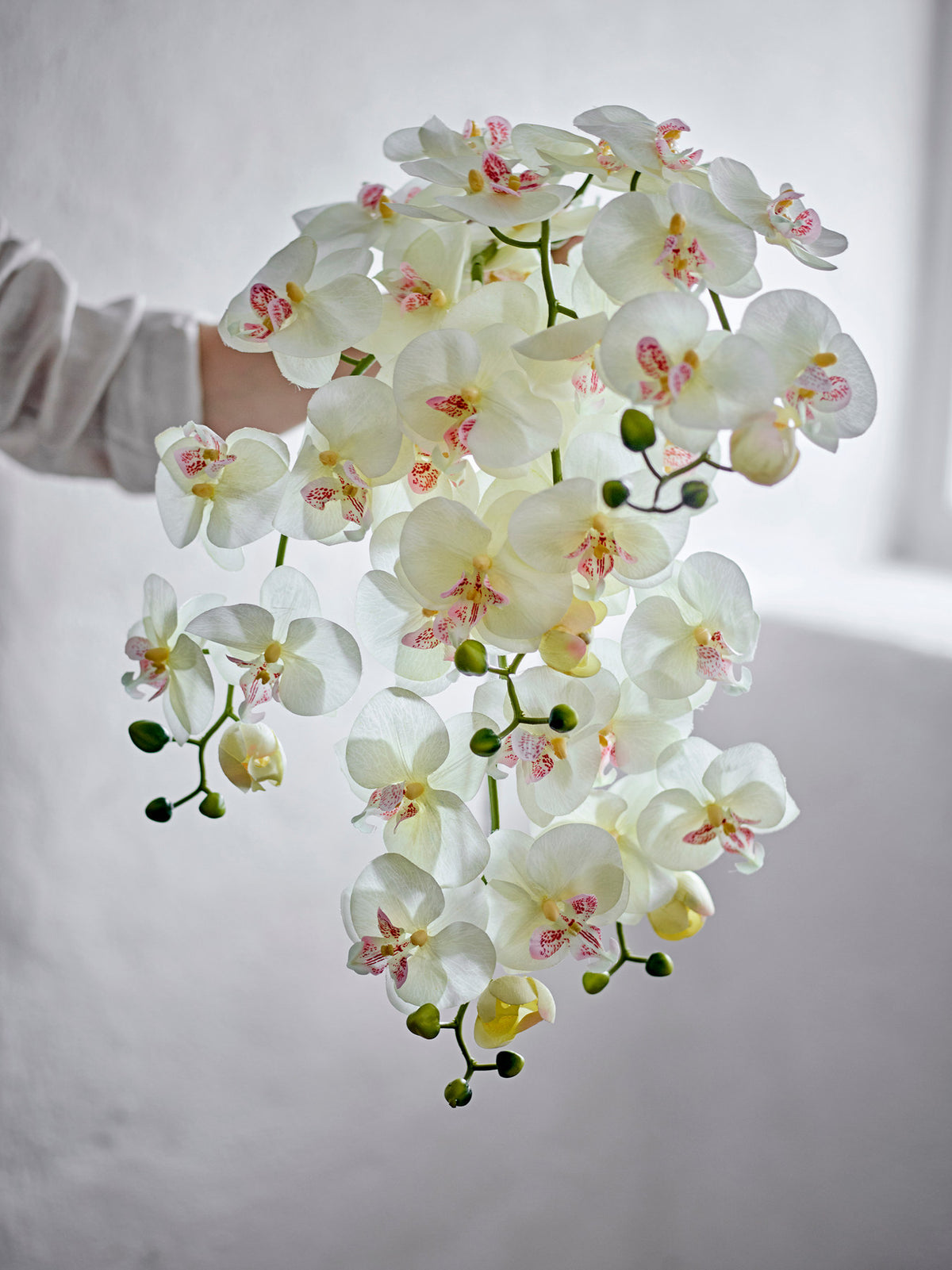 Orchid Stiel, Weiss, Künstliche Blumen in Weiss präsentiert im Onlineshop von KAQTU Design AG. Kunstblume ist von Bloomingville