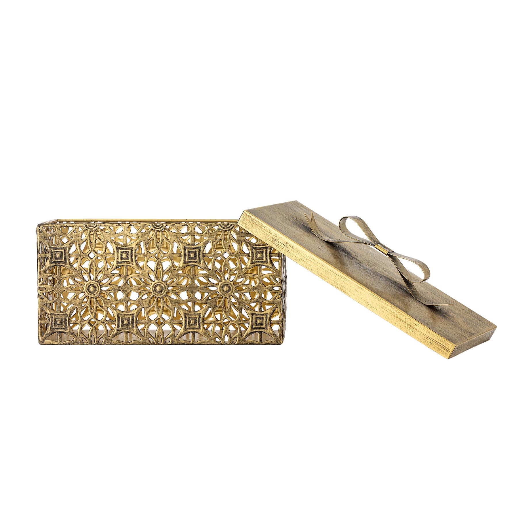 Gretl Box mit Deckel, Gold, Metall in Gold präsentiert im Onlineshop von KAQTU Design AG. Aufbewahrungsbox ist von Bloomingville