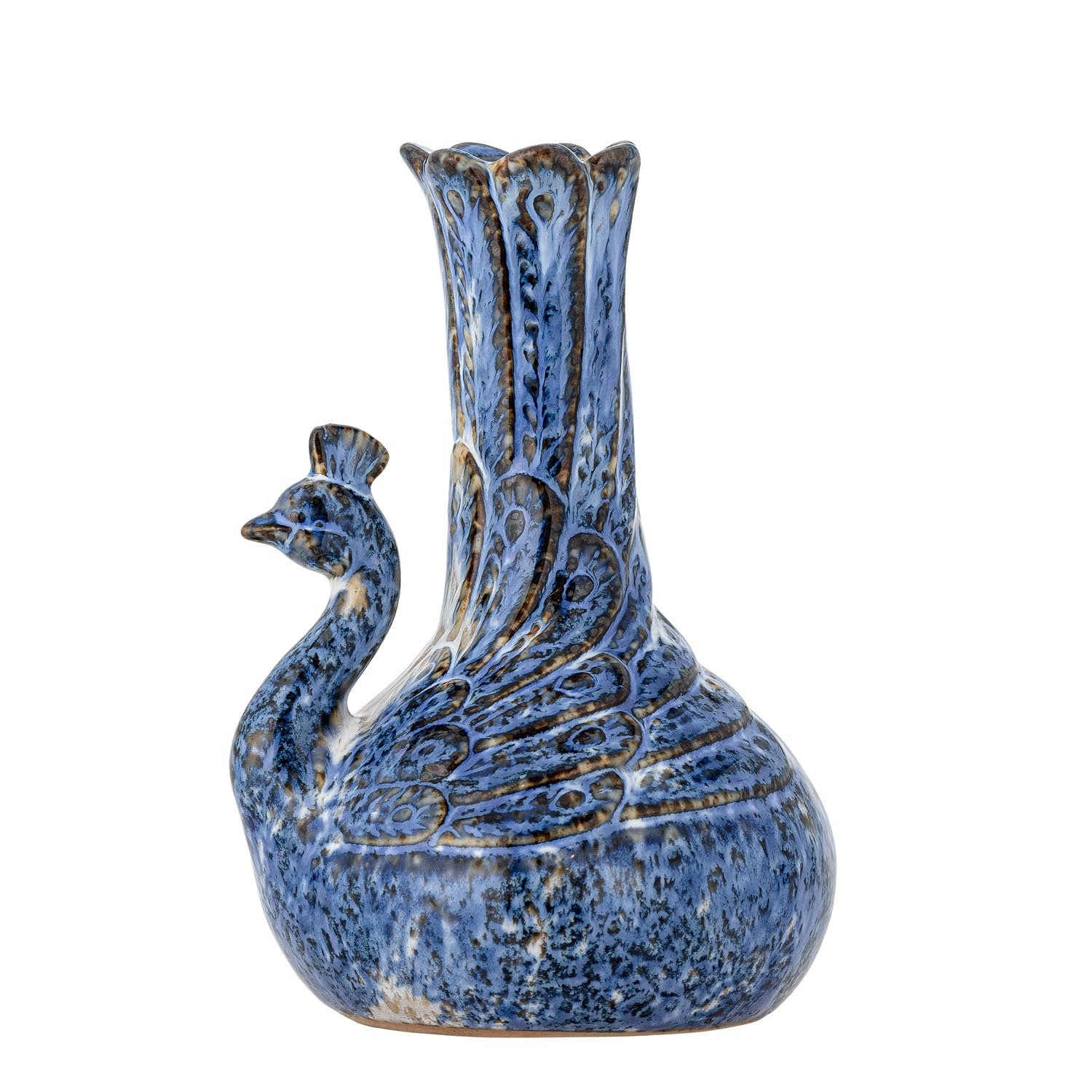 Kali Vase, Blau, Steingut in Blau präsentiert im Onlineshop von KAQTU Design AG. Vase ist von Creative Collection