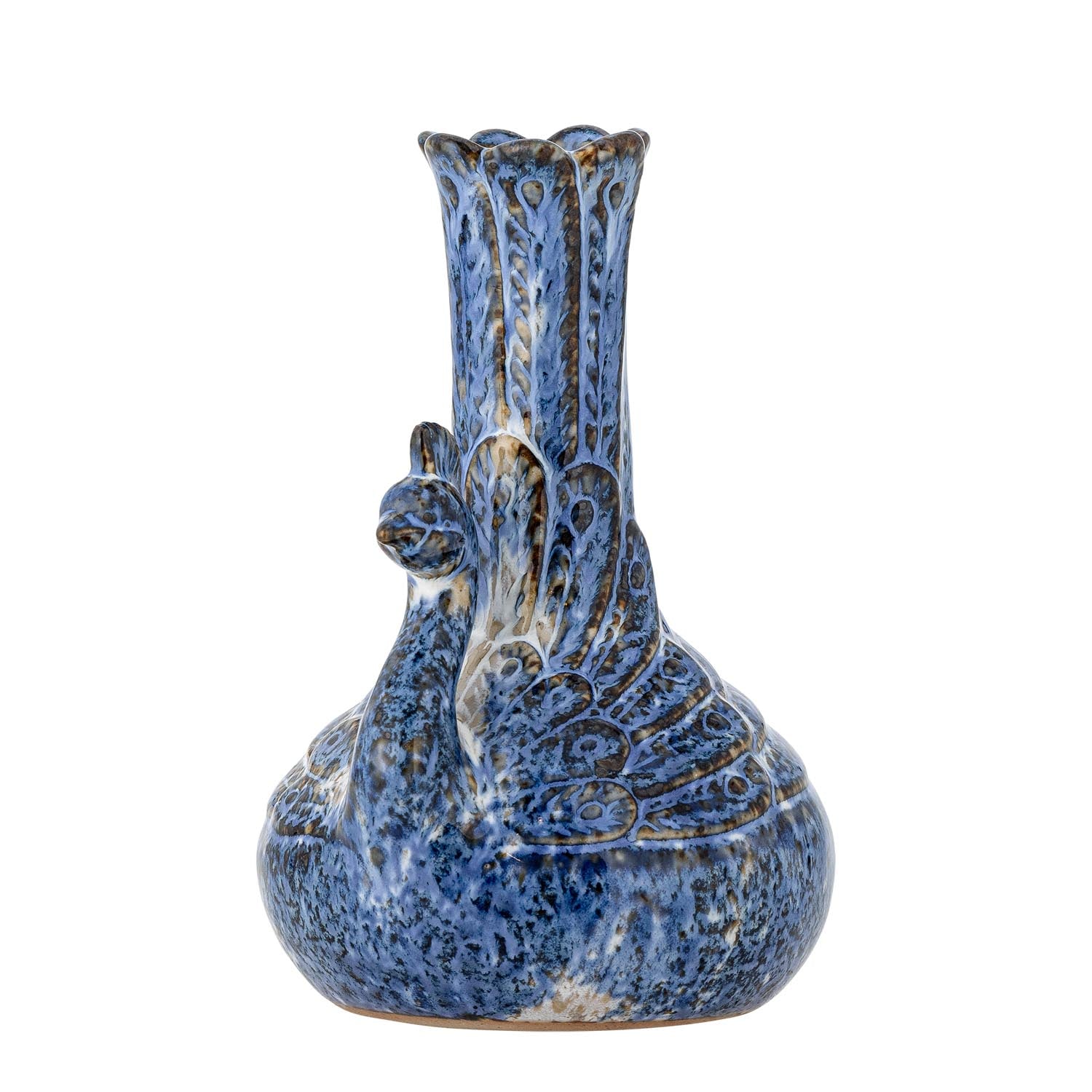 Entdecken Sie die Kali Vase in tiefblauem Steingut – ein einzigartiges Deko-Highlight, das jedem Raum Stil und Eleganz verleiht.
