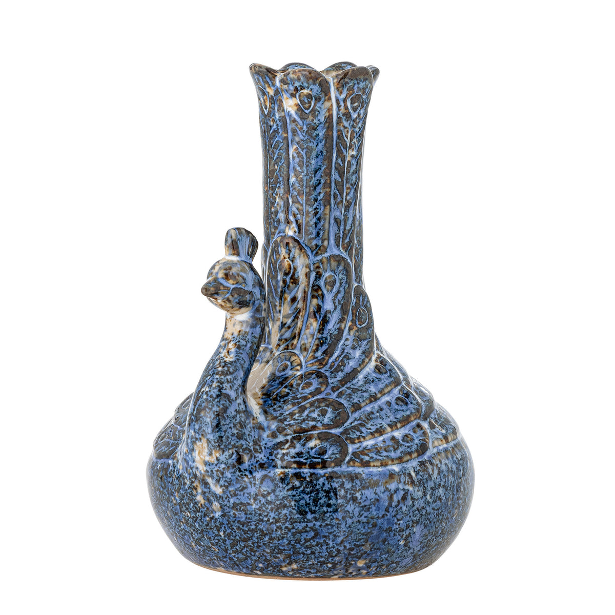 Kali Vase, Blau, Steingut in Blau präsentiert im Onlineshop von KAQTU Design AG. Vase ist von Creative Collection