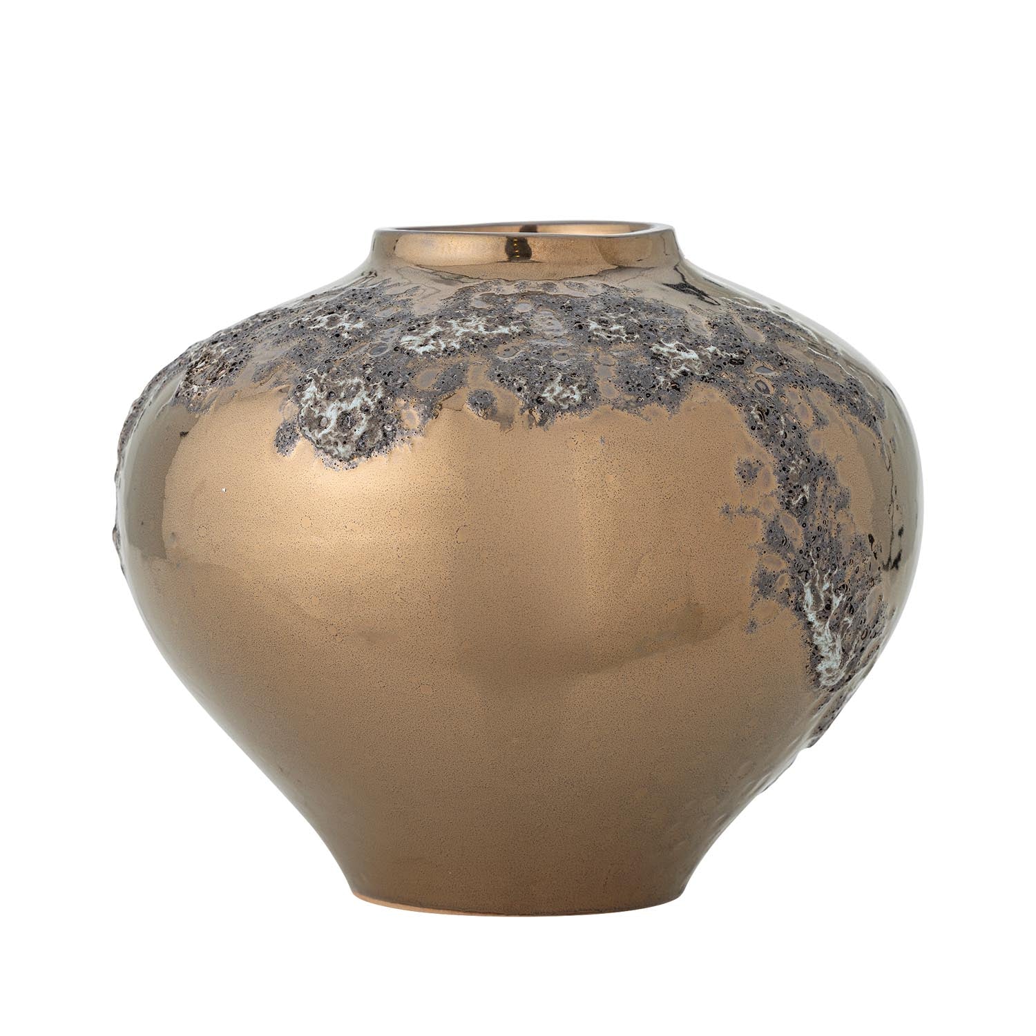 Verleihen Sie Ihrem Zuhause mit der Ellison Vase von Bloomingville einen rustikalen Charme. Hochwertiges Steingut in elegantem Bronze.