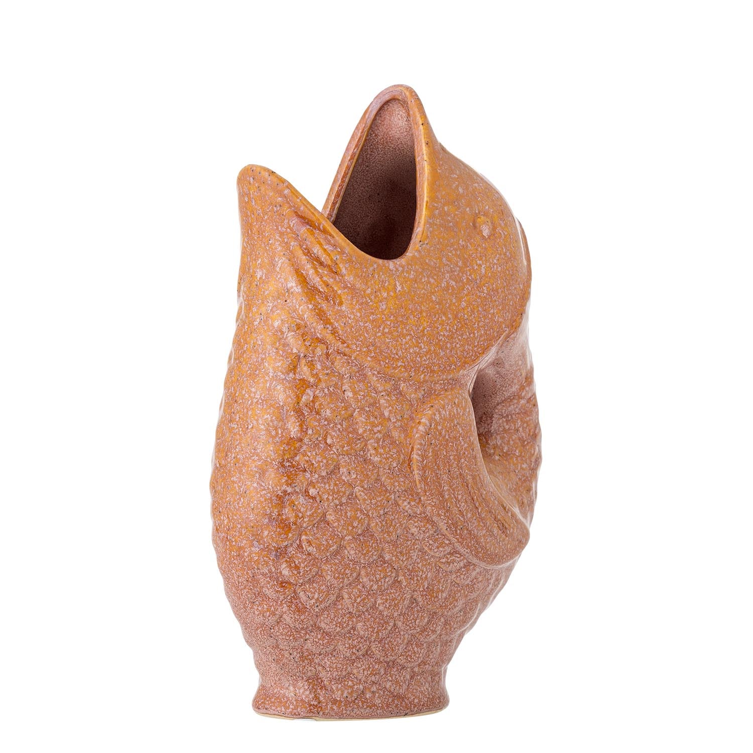 Verleihen Sie Ihrem Zuhause mit der Harvey Vase von Creative Collection in braunem Steingut und Fischform einen kreativen Akzent.