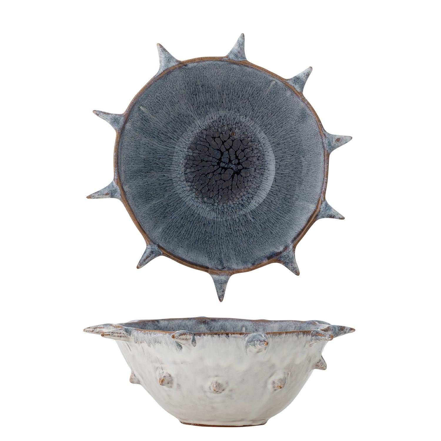 Edie Schale, Blau, Steingut in Blau präsentiert im Onlineshop von KAQTU Design AG. Schale ist von Bloomingville