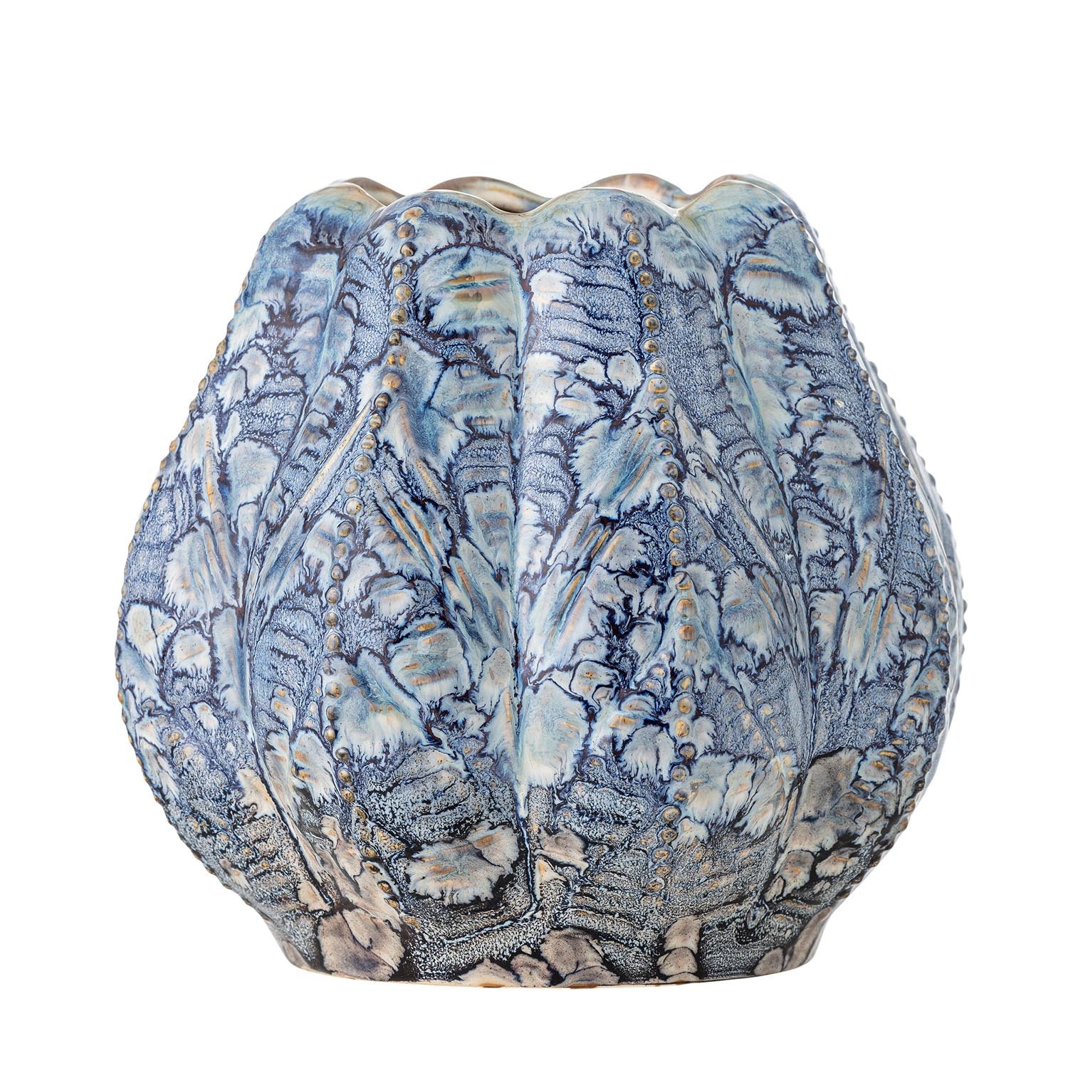Entdecken Sie die blaue Hetty Vase von Creative Collection – ein einzigartiges Steingut-Kunstwerk, das jedem Raum Eleganz verleiht.