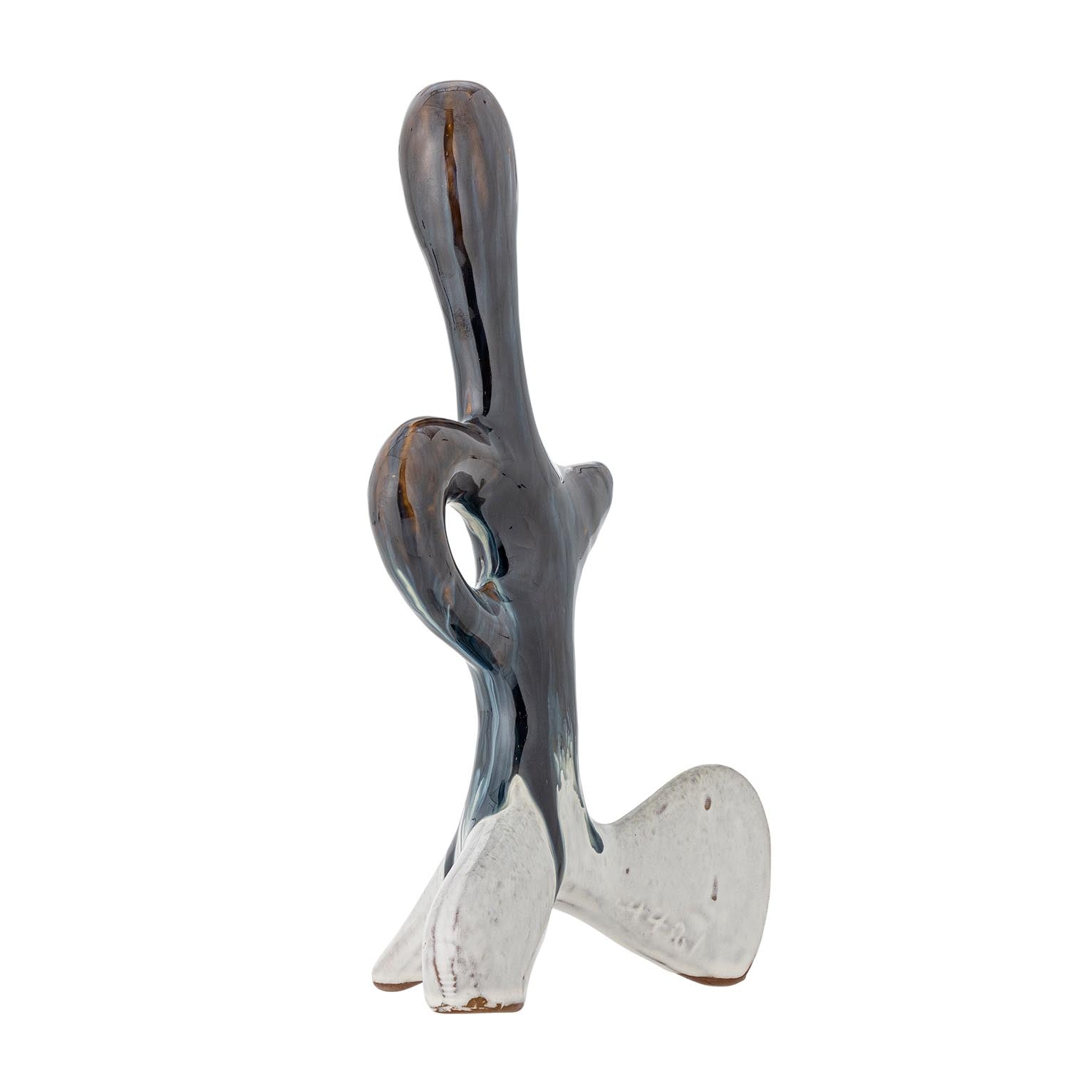 Verleihen Sie Ihrem Raum mit der Harlan Deko von Bloomingville, einem handgefertigten Steingut-Kunstwerk in strahlendem Blau, eine besondere Note.