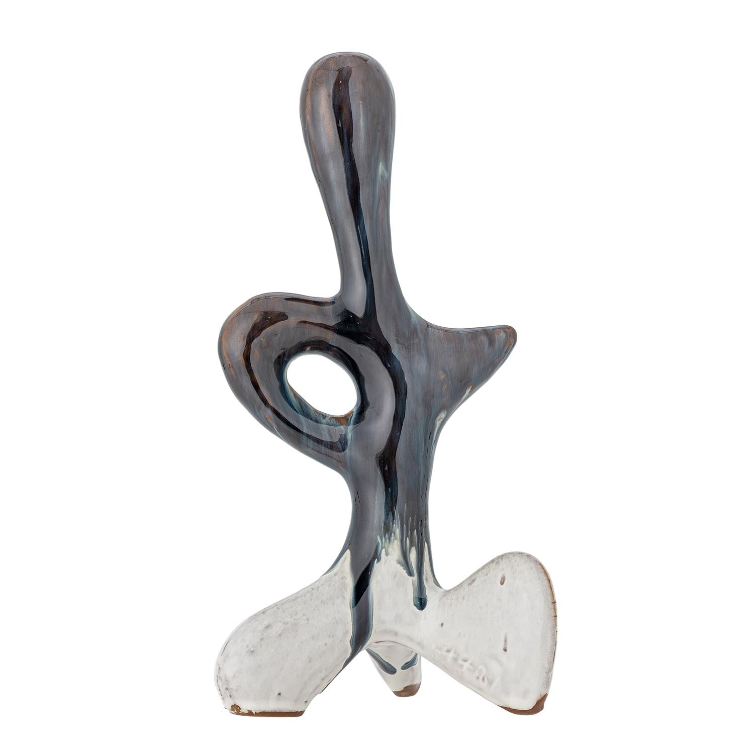 Setzen Sie Akzente mit der Harlan Deko von Bloomingville – ein einzigartiges, handgefertigtes Steingut-Objekt in lebendigen Blau- und Brauntönen.