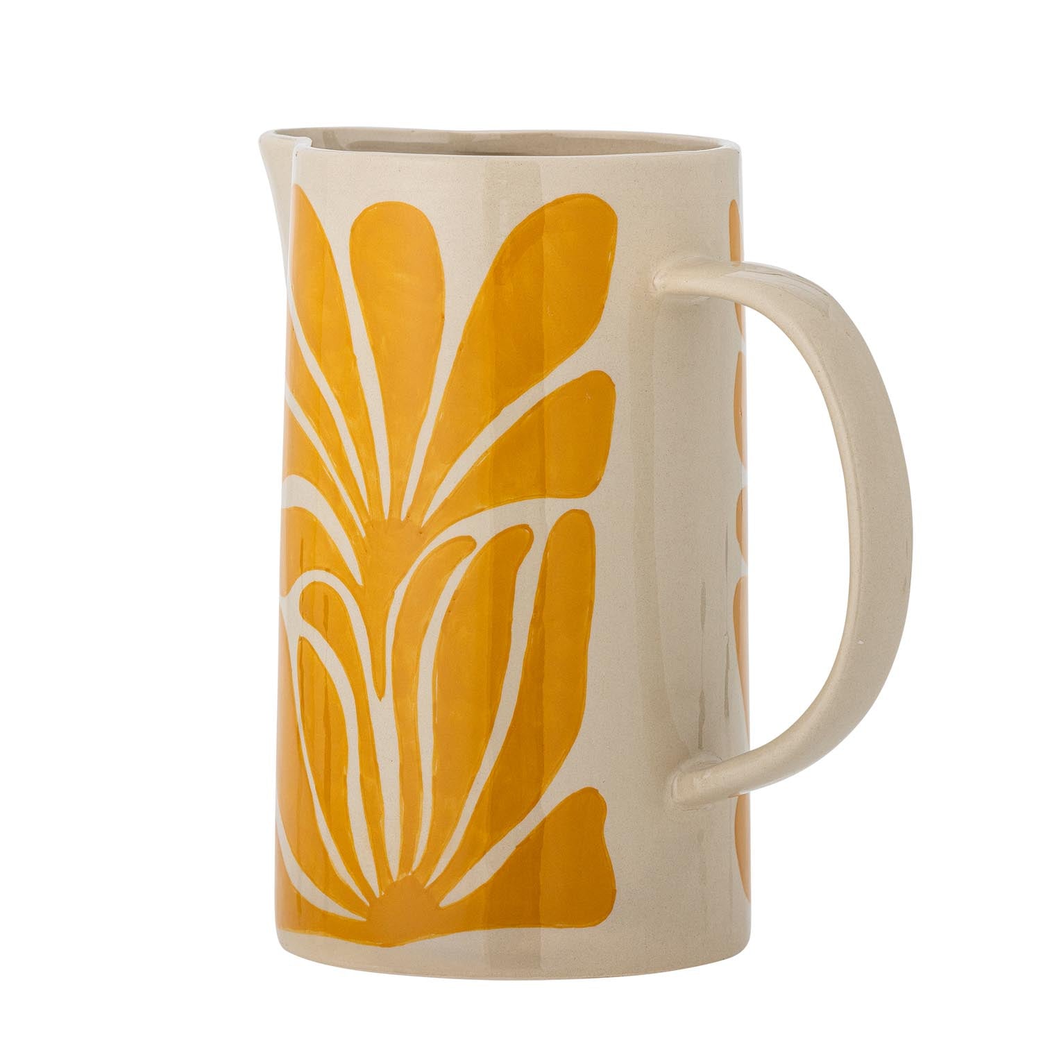 Entdecken Sie den Fauni Krug in Gelb aus Steingut – ein einzigartiges Kunstwerk, das Wärme und Stil in Ihr Zuhause bringt!