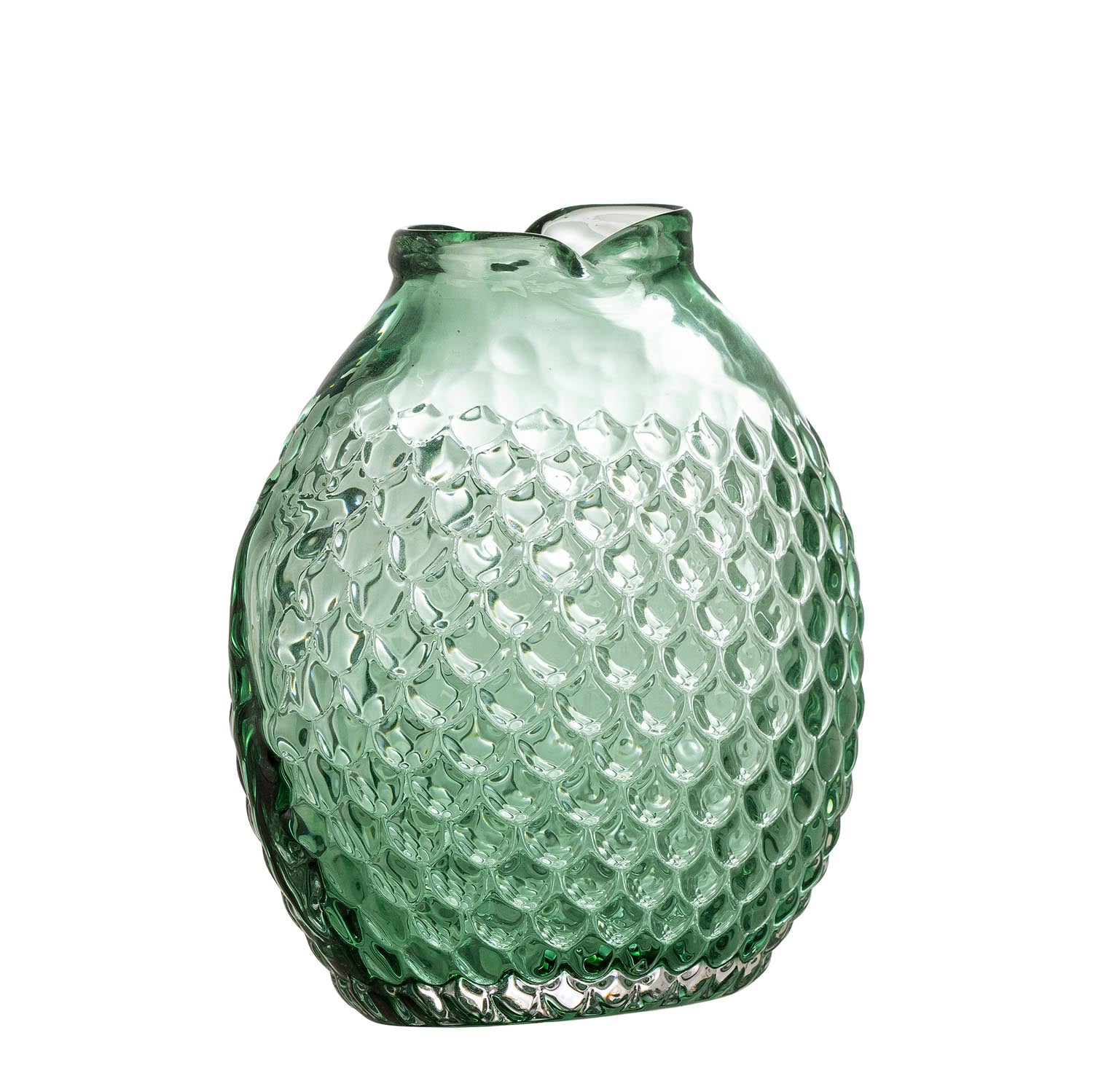 Verleihen Sie Ihrem Zuhause mit der Bree Vase aus grünem Glas von Creative Collection einen Hauch von Eleganz. Ein handgefertigtes Unikat!