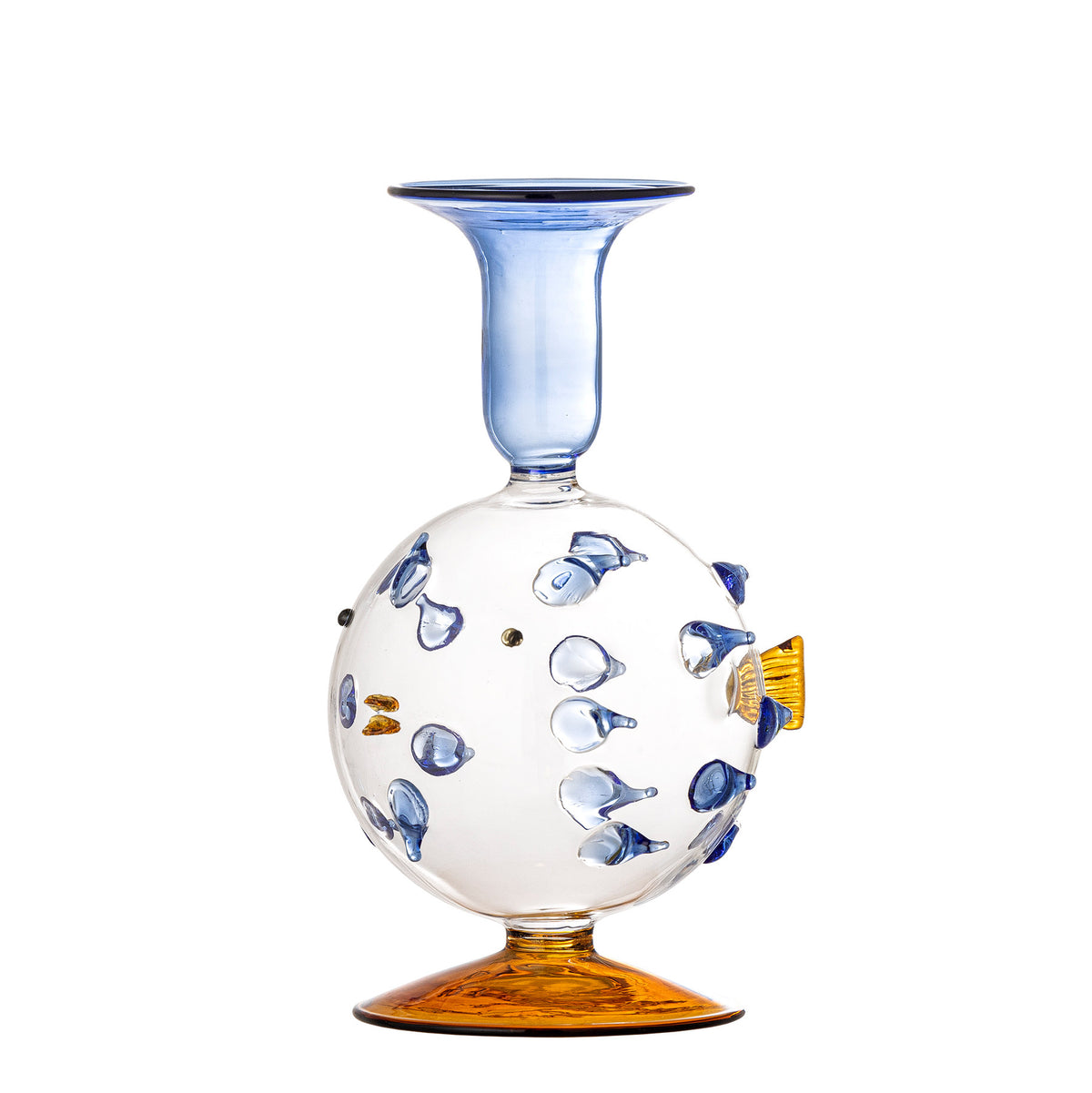 Phila Kerzenhalter, Blau, Glas in Blau präsentiert im Onlineshop von KAQTU Design AG. Kerzenständer ist von Creative Collection