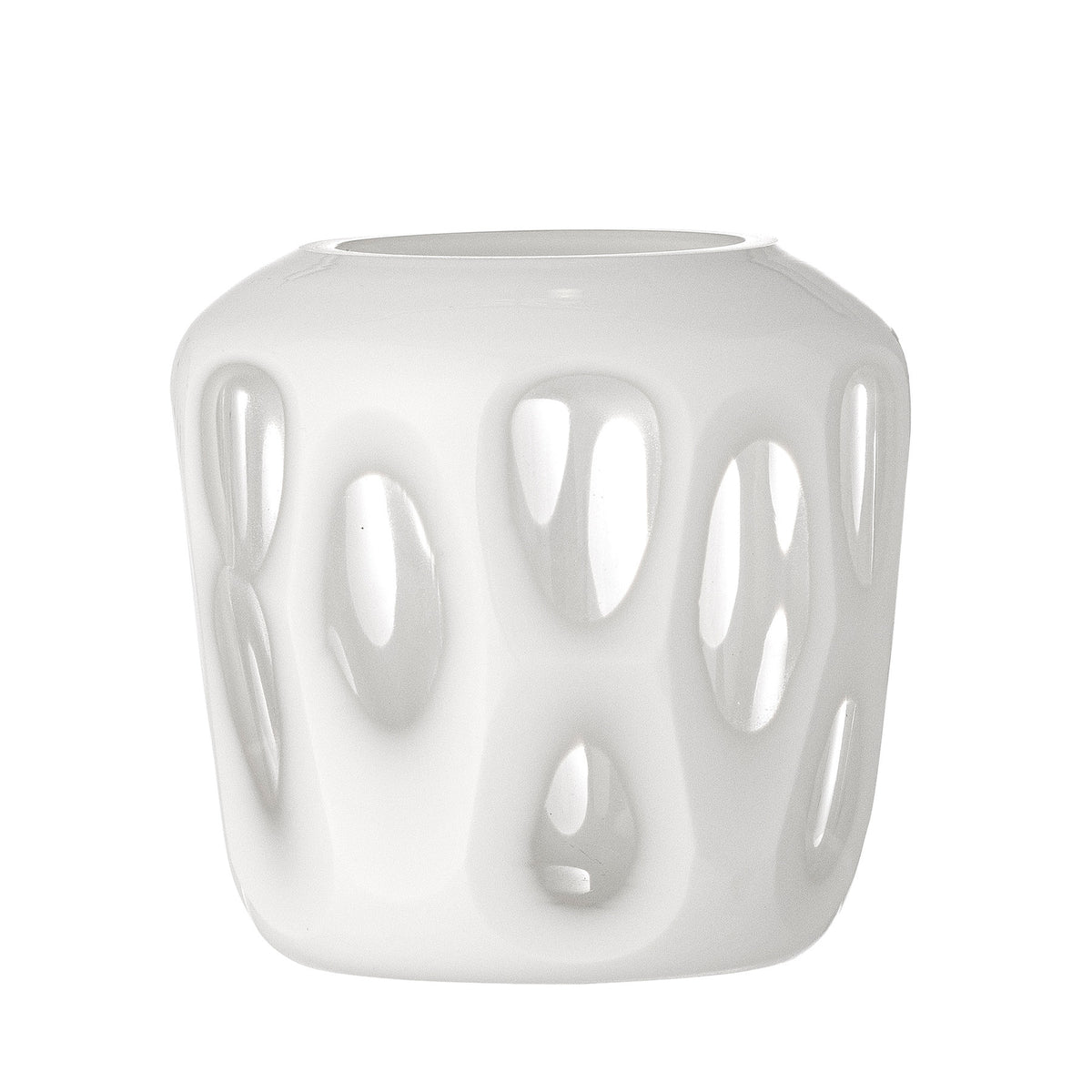 Rohan Teelichthalter, Weiss, Recyceltes Glas in Weiss präsentiert im Onlineshop von KAQTU Design AG. Teelichthalter ist von Bloomingville