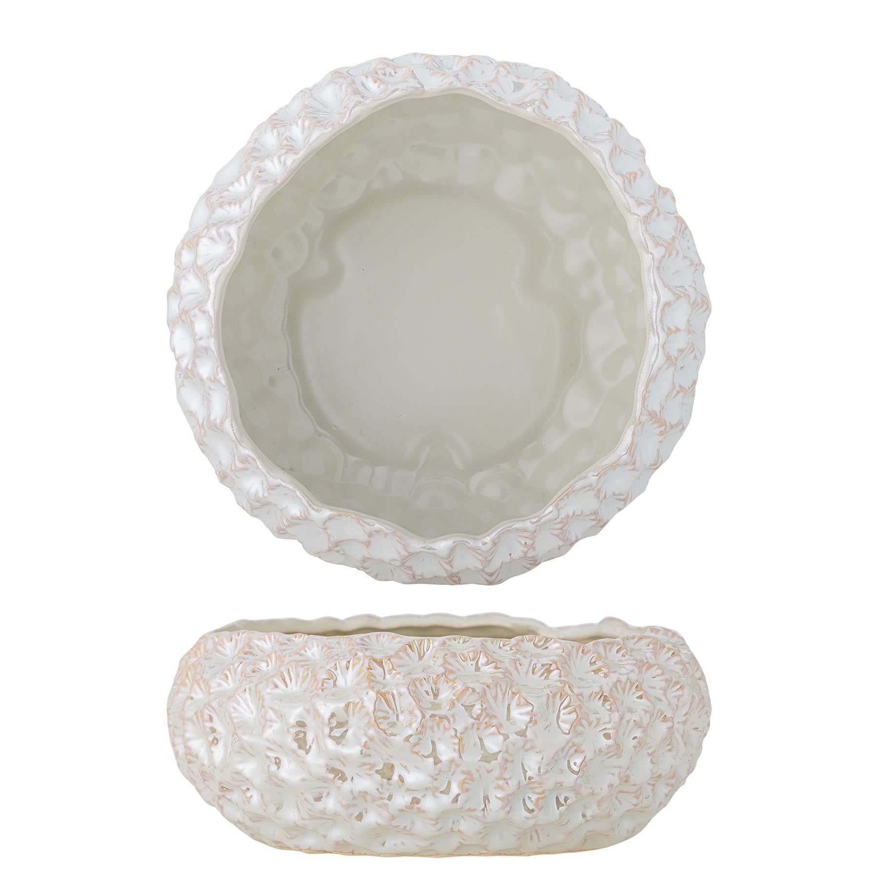 Lowen Schale, Weiß, Steingut in White präsentiert im Onlineshop von KAQTU Design AG. Schale ist von Bloomingville