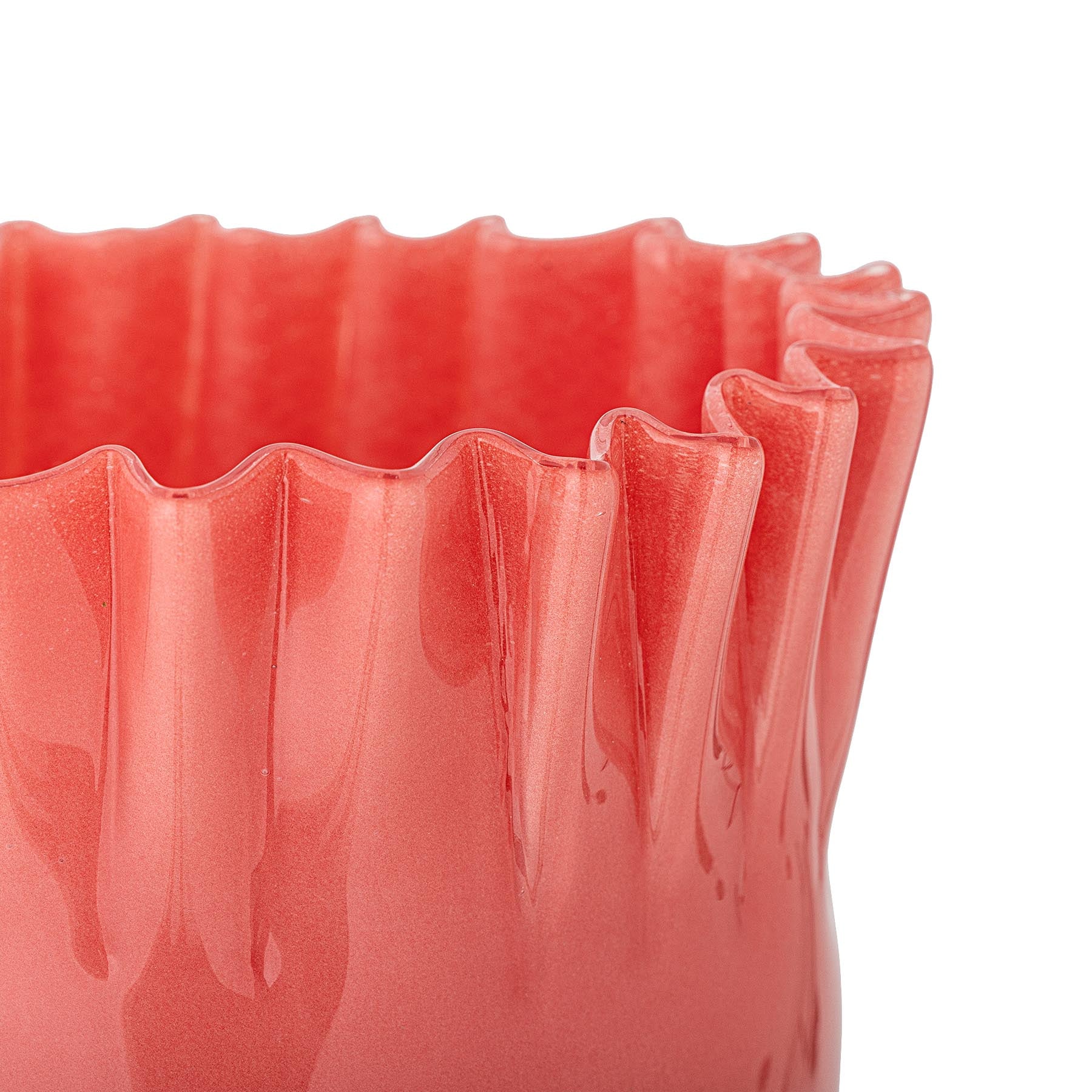 Janine Vase, Orange, Glas in Orange präsentiert im Onlineshop von KAQTU Design AG. Vase ist von Bloomingville