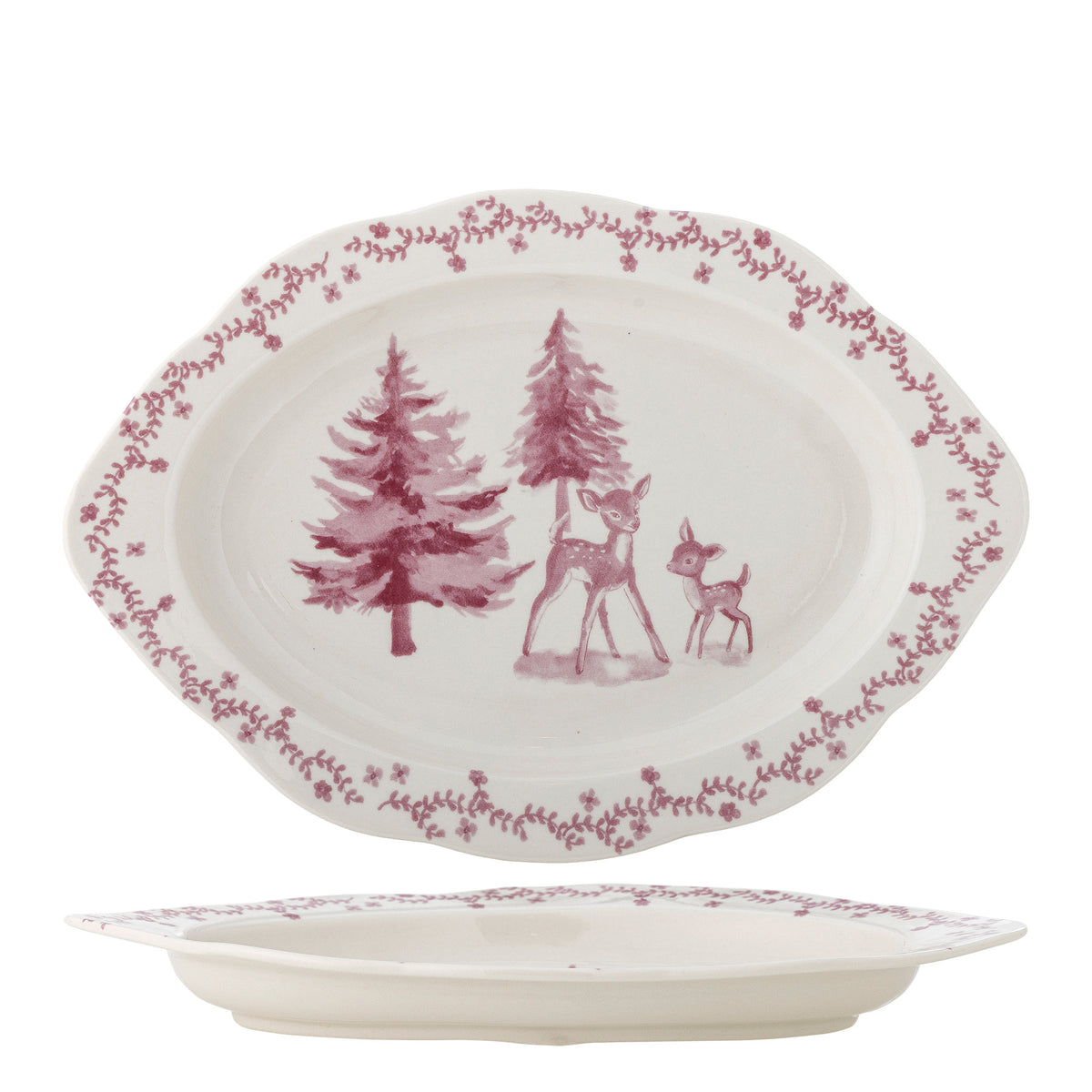 Wonderland Servierplatte, Rose, Steingut in Rose präsentiert im Onlineshop von KAQTU Design AG. Käsezubehör ist von Bloomingville