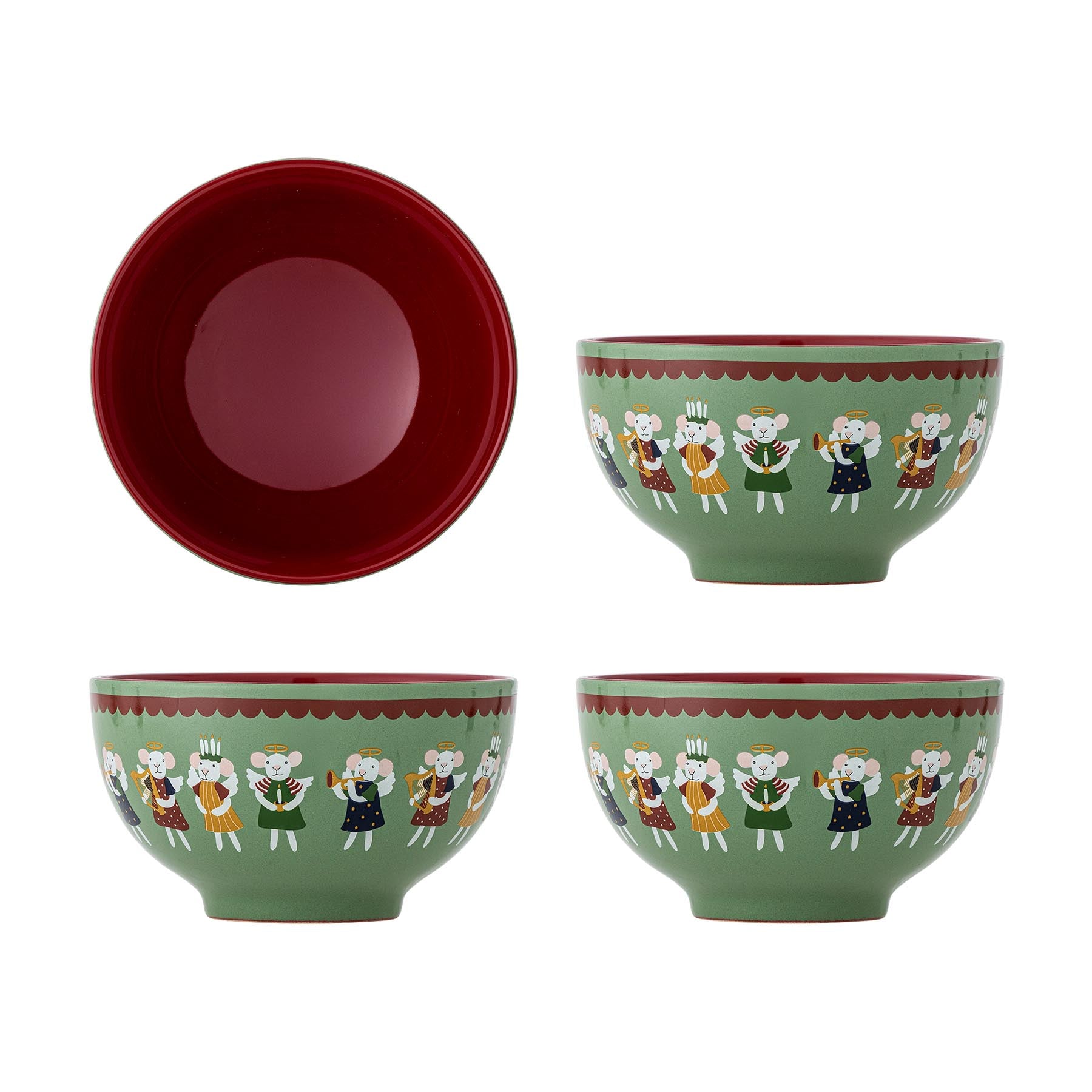 Peo Schale, Grün, Steingut in Green präsentiert im Onlineshop von KAQTU Design AG. Schale ist von Bloomingville