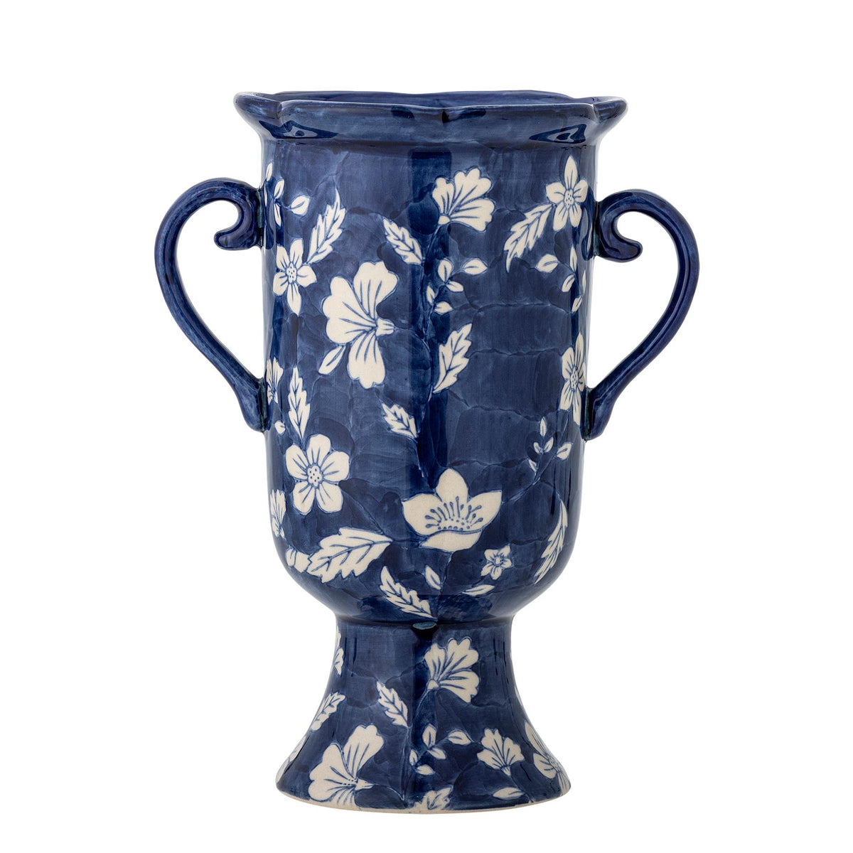 Amara Vase, Blau, Steingut in Blue präsentiert im Onlineshop von KAQTU Design AG. Vase ist von Creative Collection