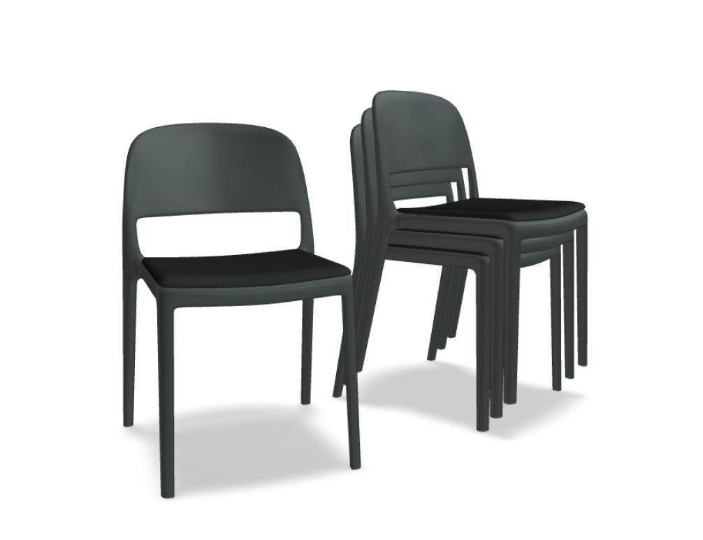 Blendy BNDT01 - Stuhl niedrig gepolstert in Anthrazit präsentiert im Onlineshop von KAQTU Design AG. Gartenstuhl ist von Mdd