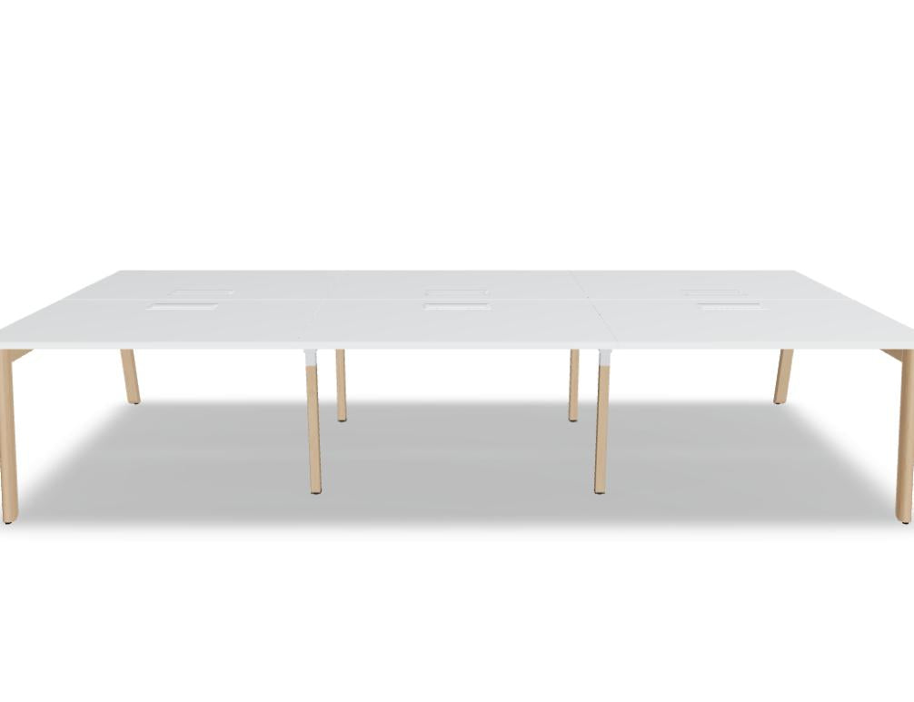 Ogi B Bench BOB320E3 - Doppelschreibtisch in Weiss Pastell präsentiert im Onlineshop von KAQTU Design AG. Schreibtisch ist von Mdd