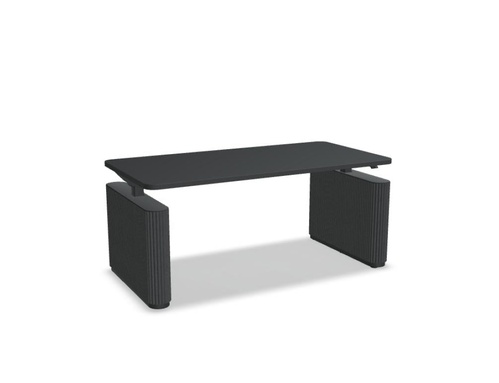 Ogi Drive BODF56 - elektrisch höhenverstellbarer Schreibtisch mit Fußelementen aus Filz in Anthrazit präsentiert im Onlineshop von KAQTU Design AG. Schreibtisch ist von Mdd