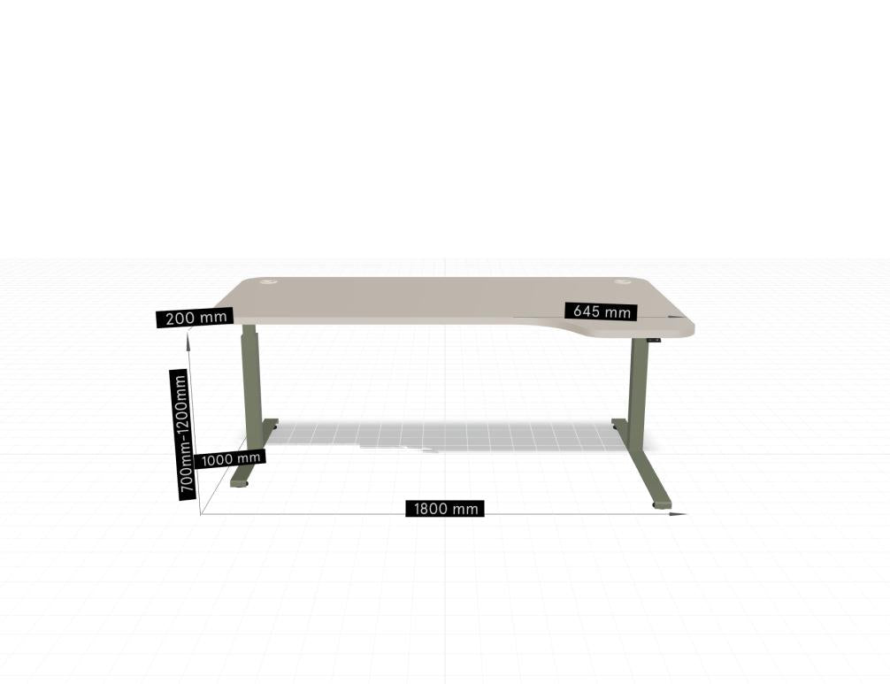 Ogi Drive BODKZ58 - Schreibtisch elektrisch höhenverstellbar, zweimotoriges Gestell in Honigeiche präsentiert im Onlineshop von KAQTU Design AG. Schreibtisch ist von Mdd