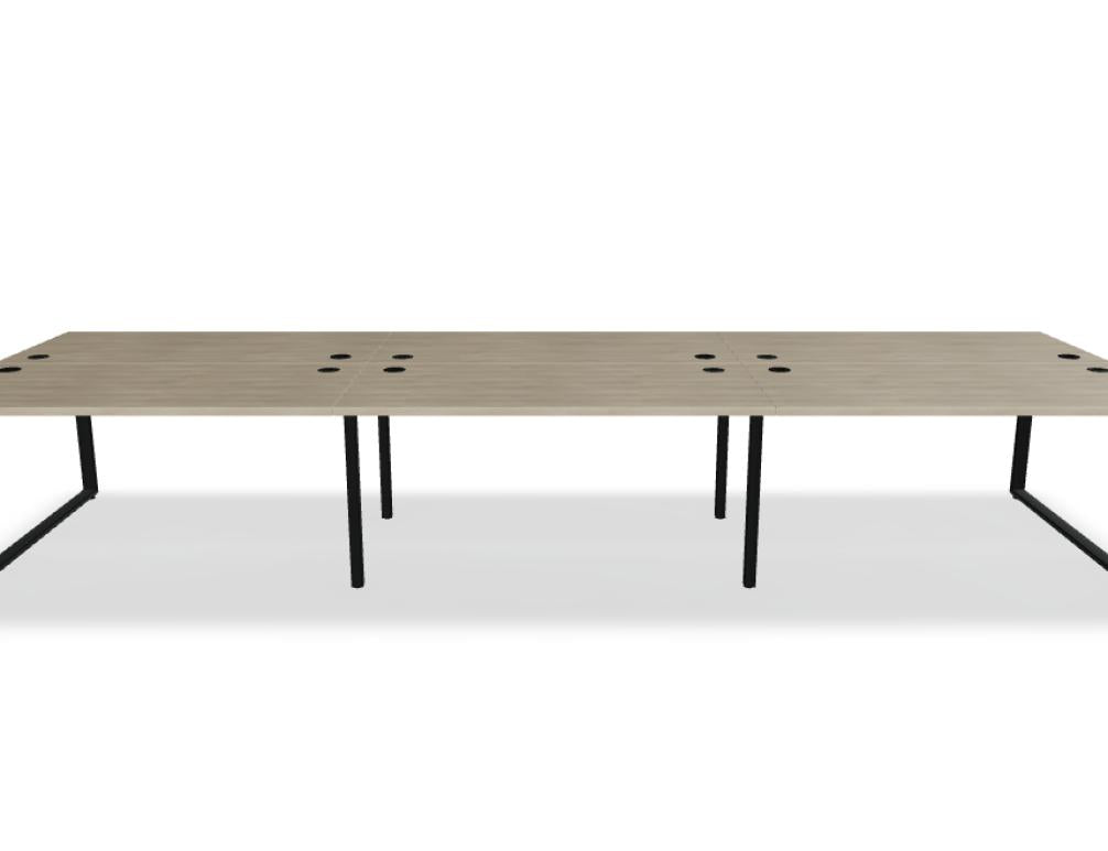 Ogi Q Bench BOQ44E3 - Doppelschreibtisch in Honigeiche präsentiert im Onlineshop von KAQTU Design AG. Schreibtisch ist von Mdd