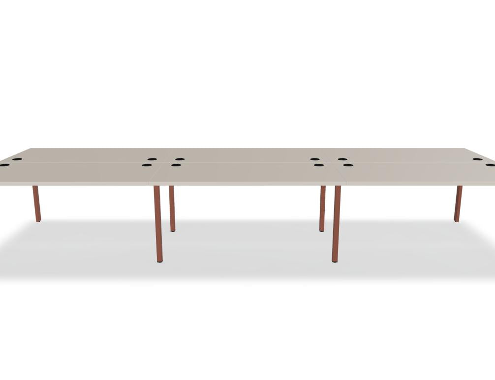 Ogi U Bench BOU44E3 - Doppelschreibtisch in Honigeiche präsentiert im Onlineshop von KAQTU Design AG. Schreibtisch ist von Mdd